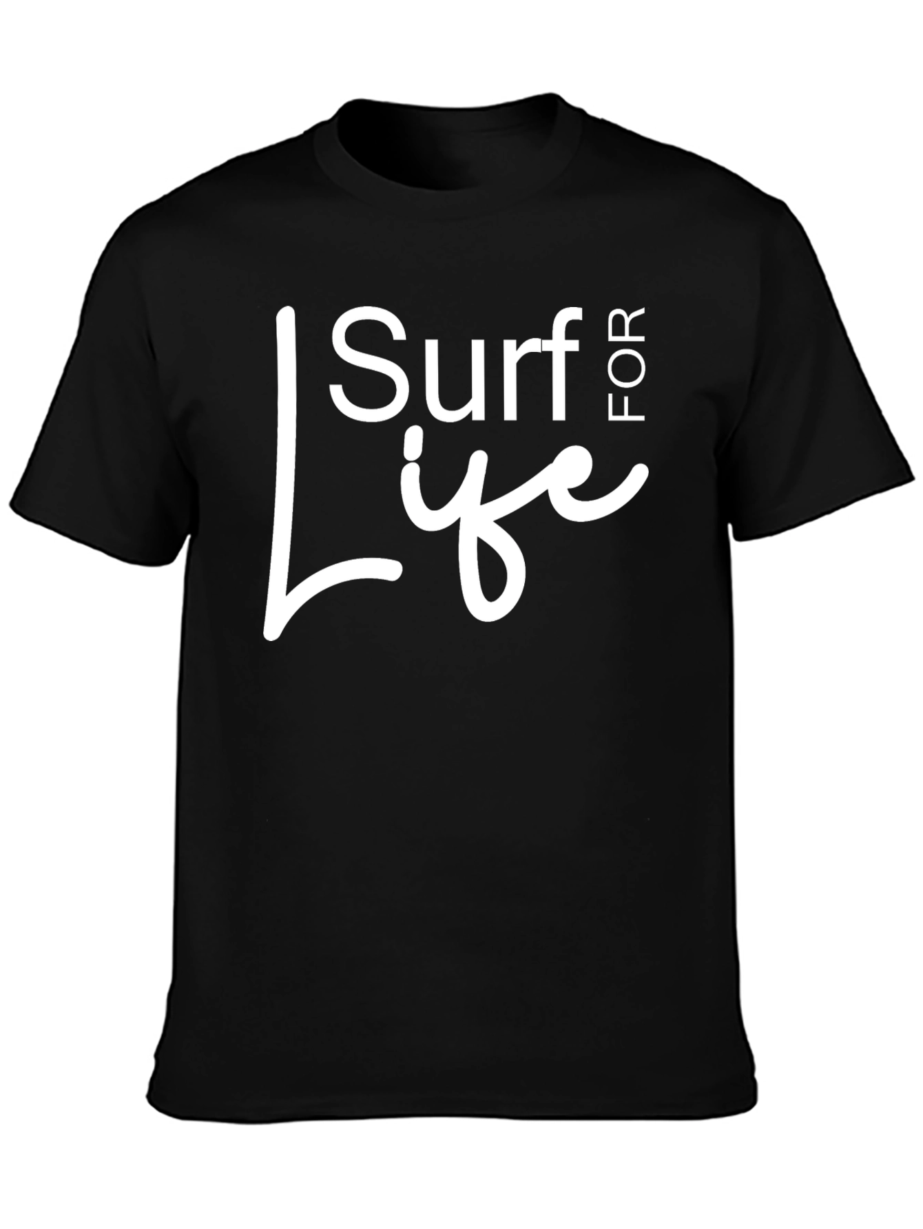 Surf For Life Black T-Shirt