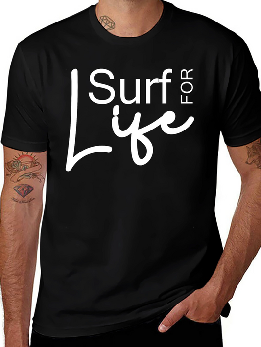 Surf For Life Black T-Shirt