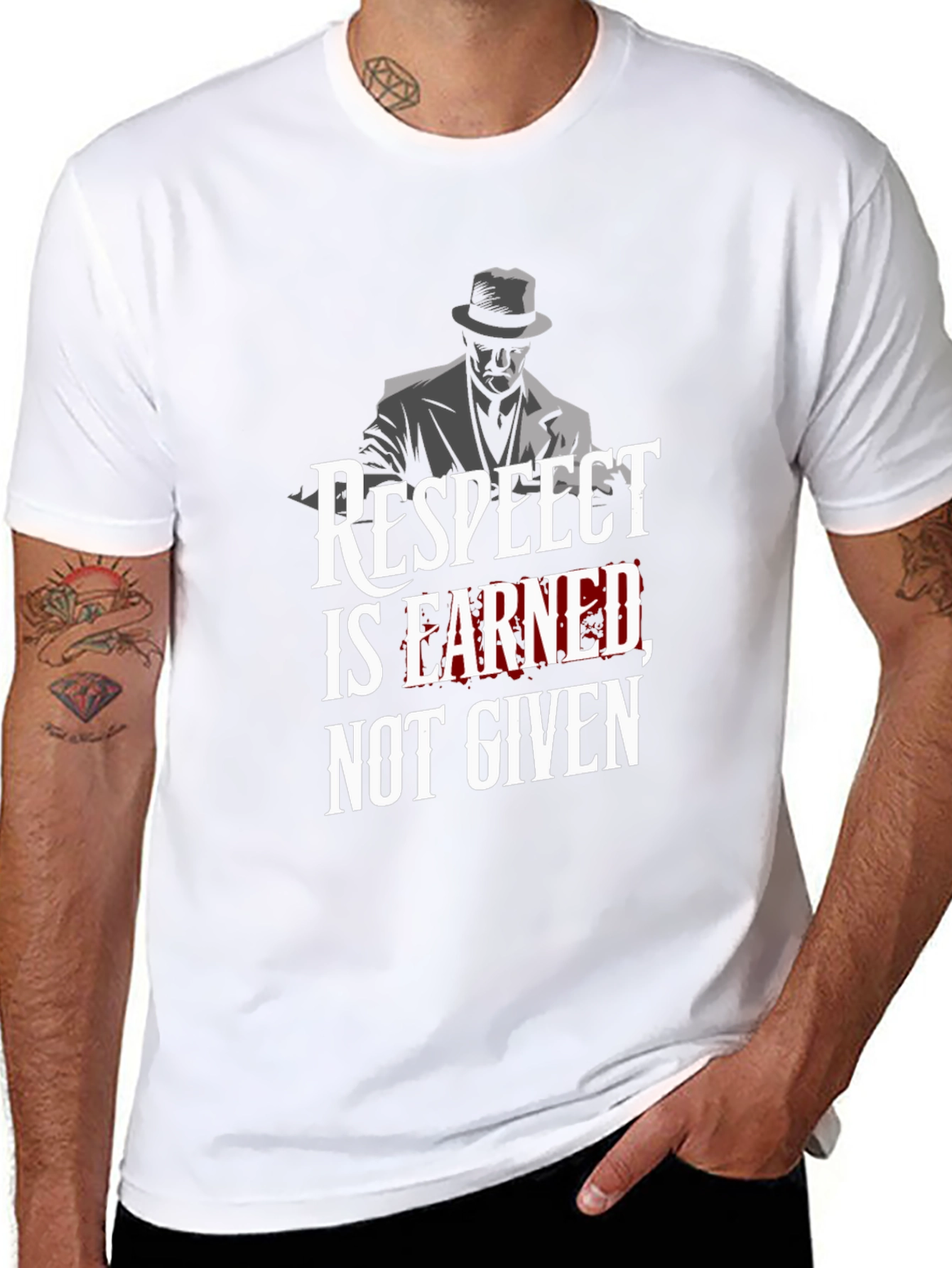 Respect Earned Graphic Tee - Black Cotton T-Shirt