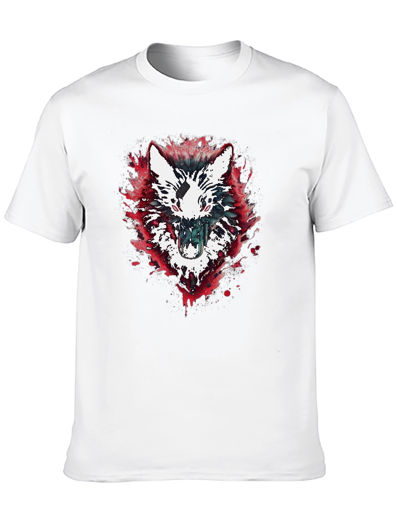 Wolf Graphic Print Black T-Shirt
