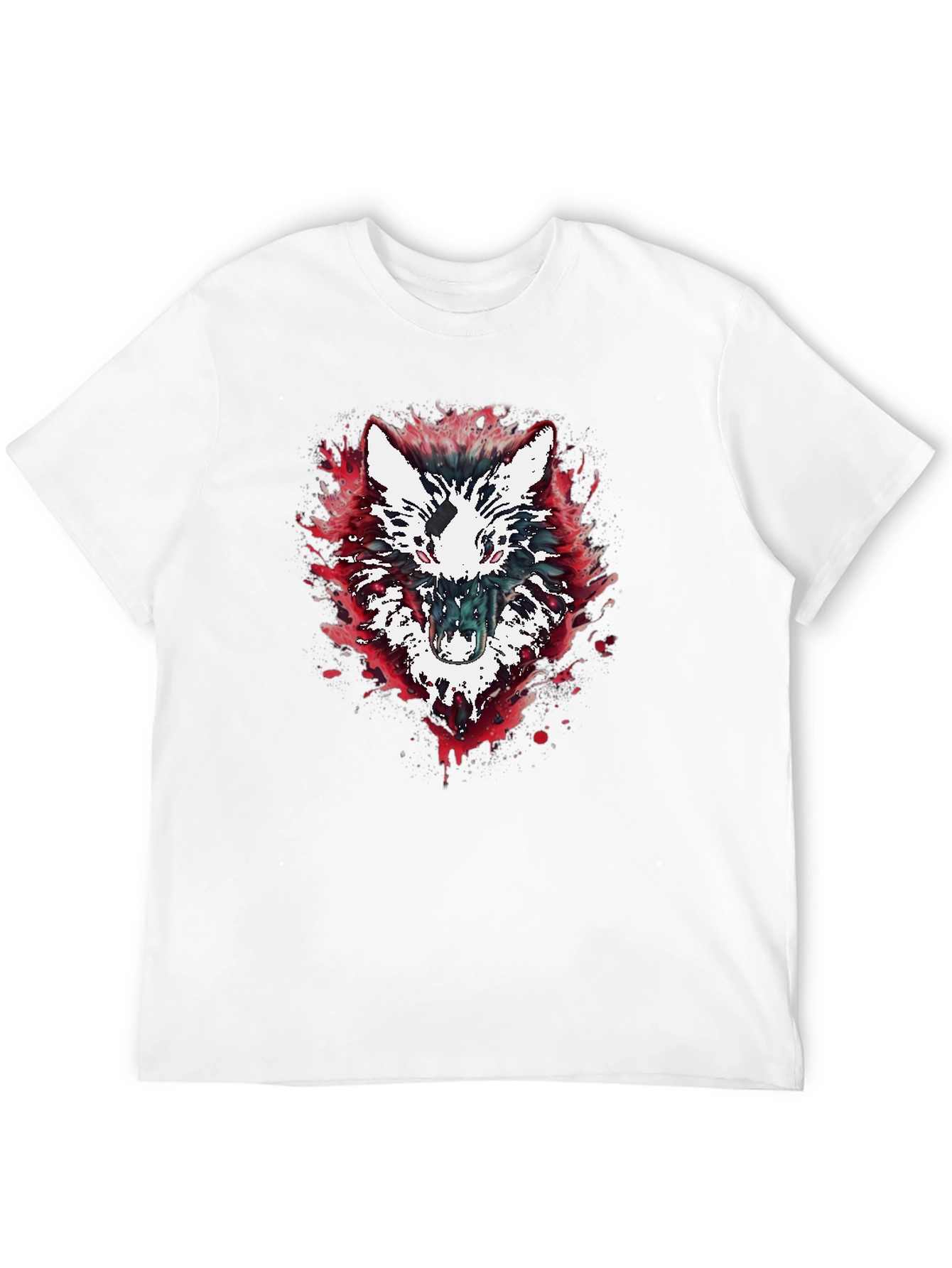 Wolf Graphic Print Black T-Shirt