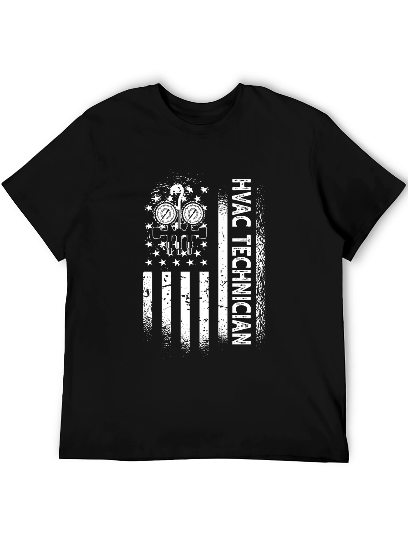 HVAC Technician American Flag Graphic T-Shirt