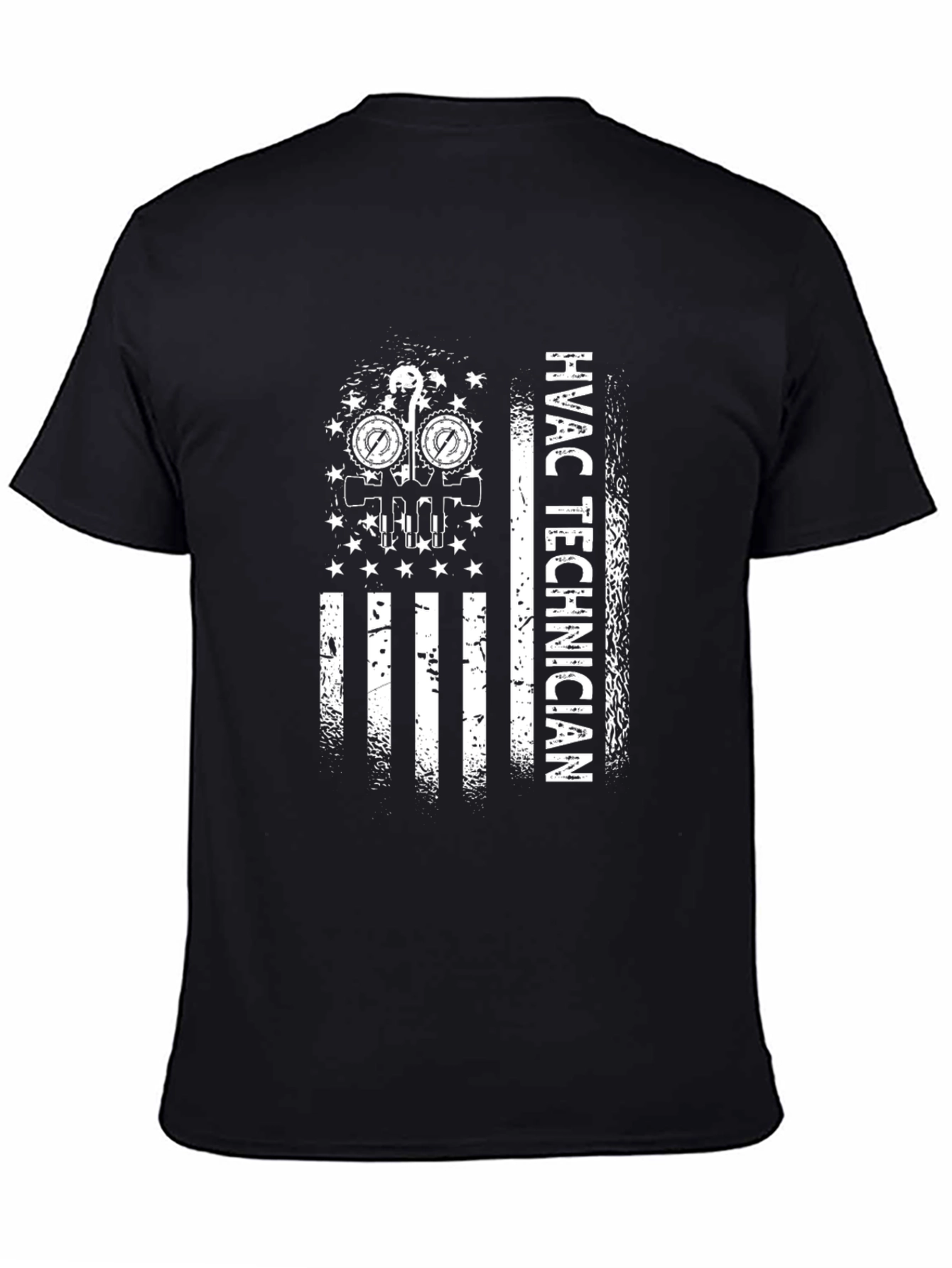 HVAC Technician American Flag Graphic T-Shirt