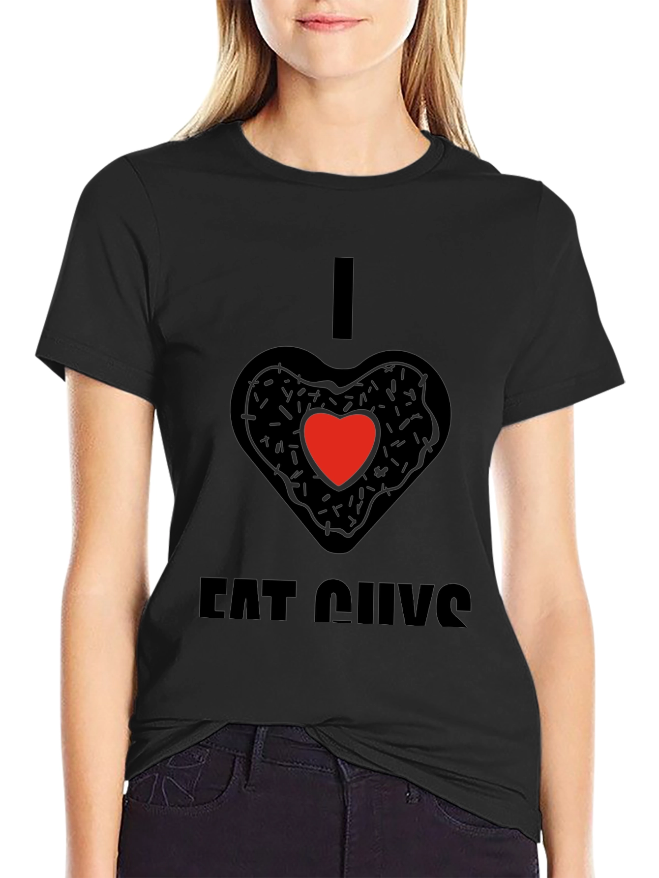 I Heart Eat Guys Black T-Shirt
