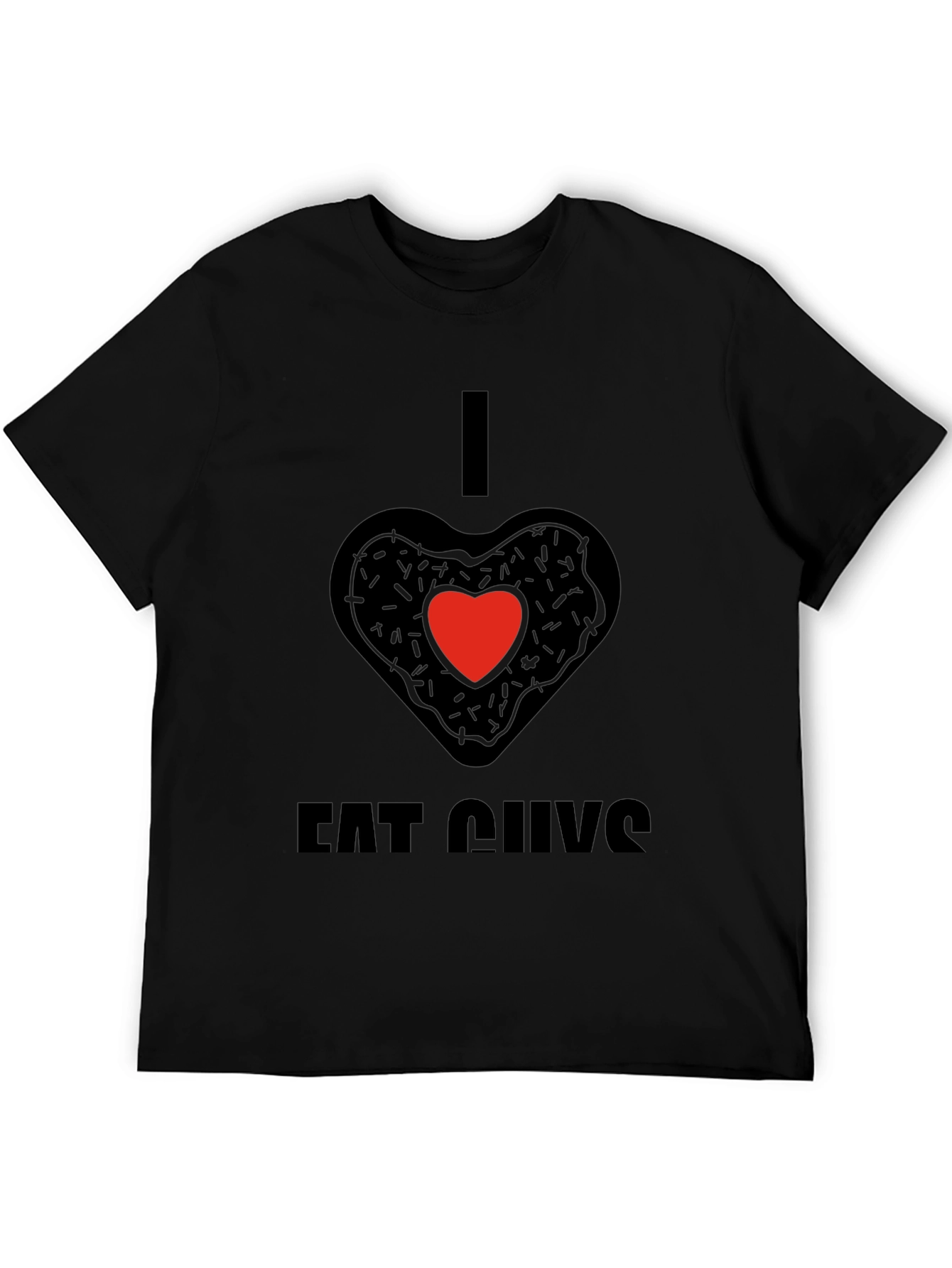 I Heart Eat Guys Black T-Shirt