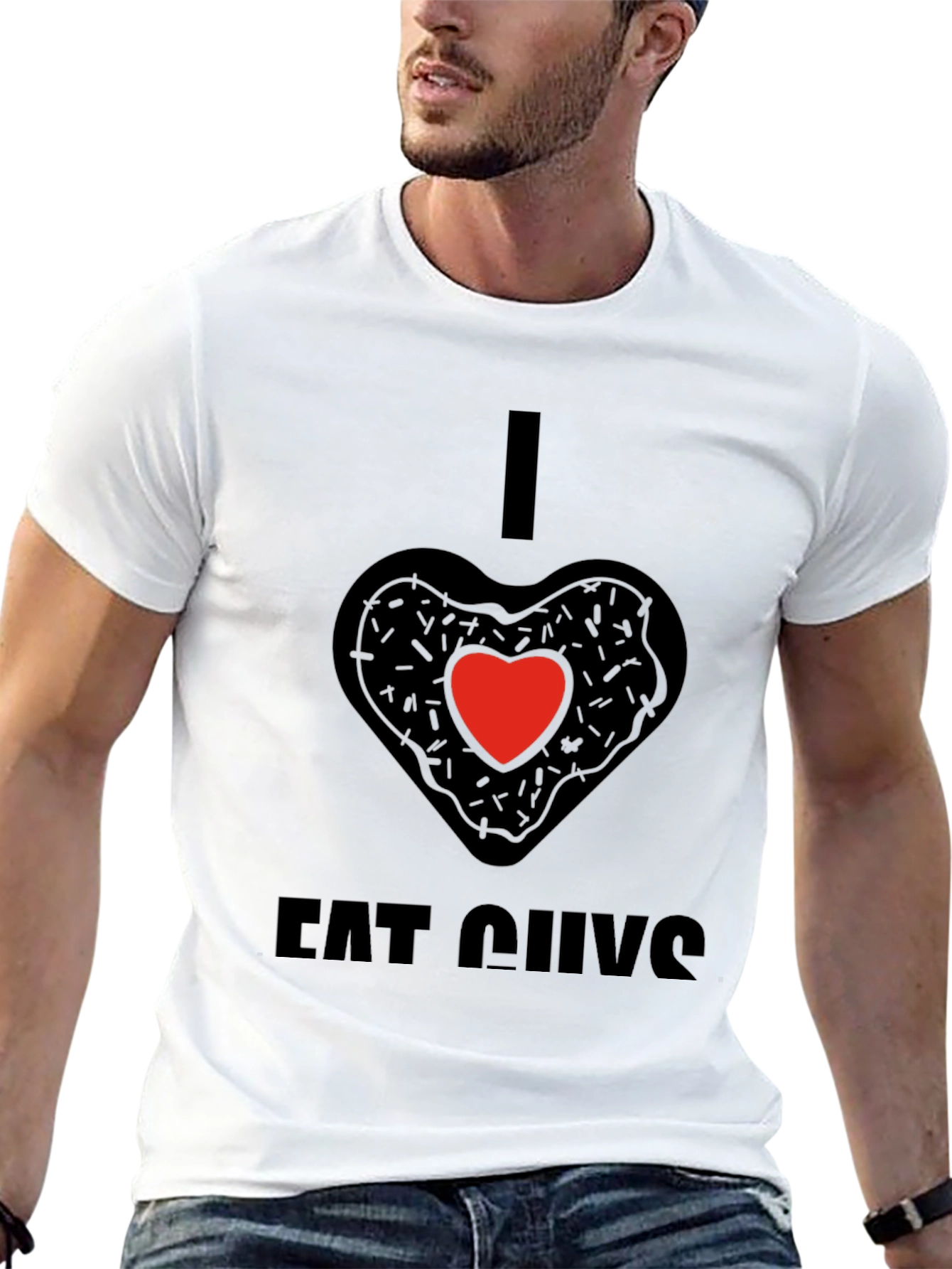 I Heart Eat Guys Black T-Shirt