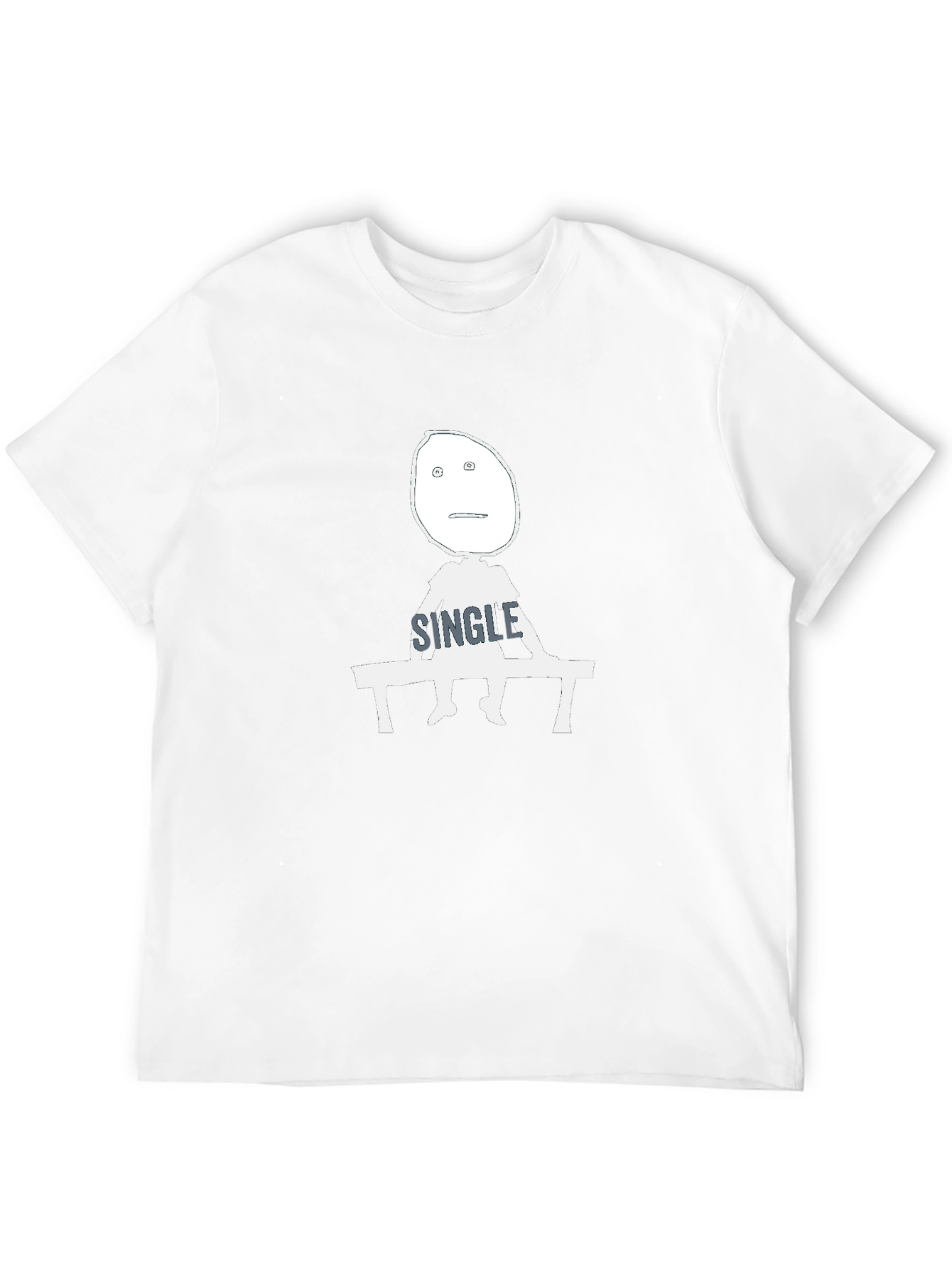 Single Guy Cartoon Graphic T-Shirt - Black