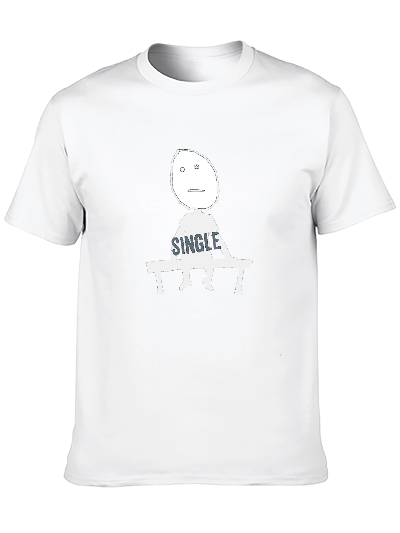 Single Guy Cartoon Graphic T-Shirt - Black