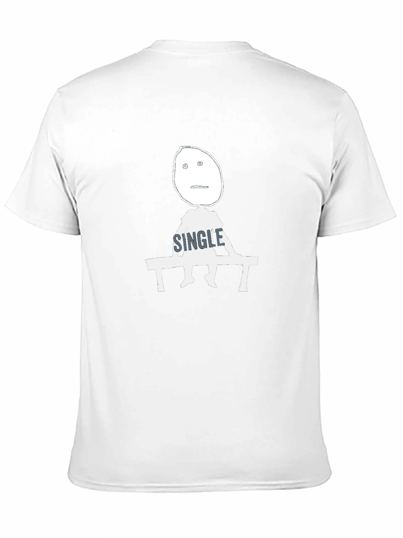 Single Guy Cartoon Graphic T-Shirt - Black