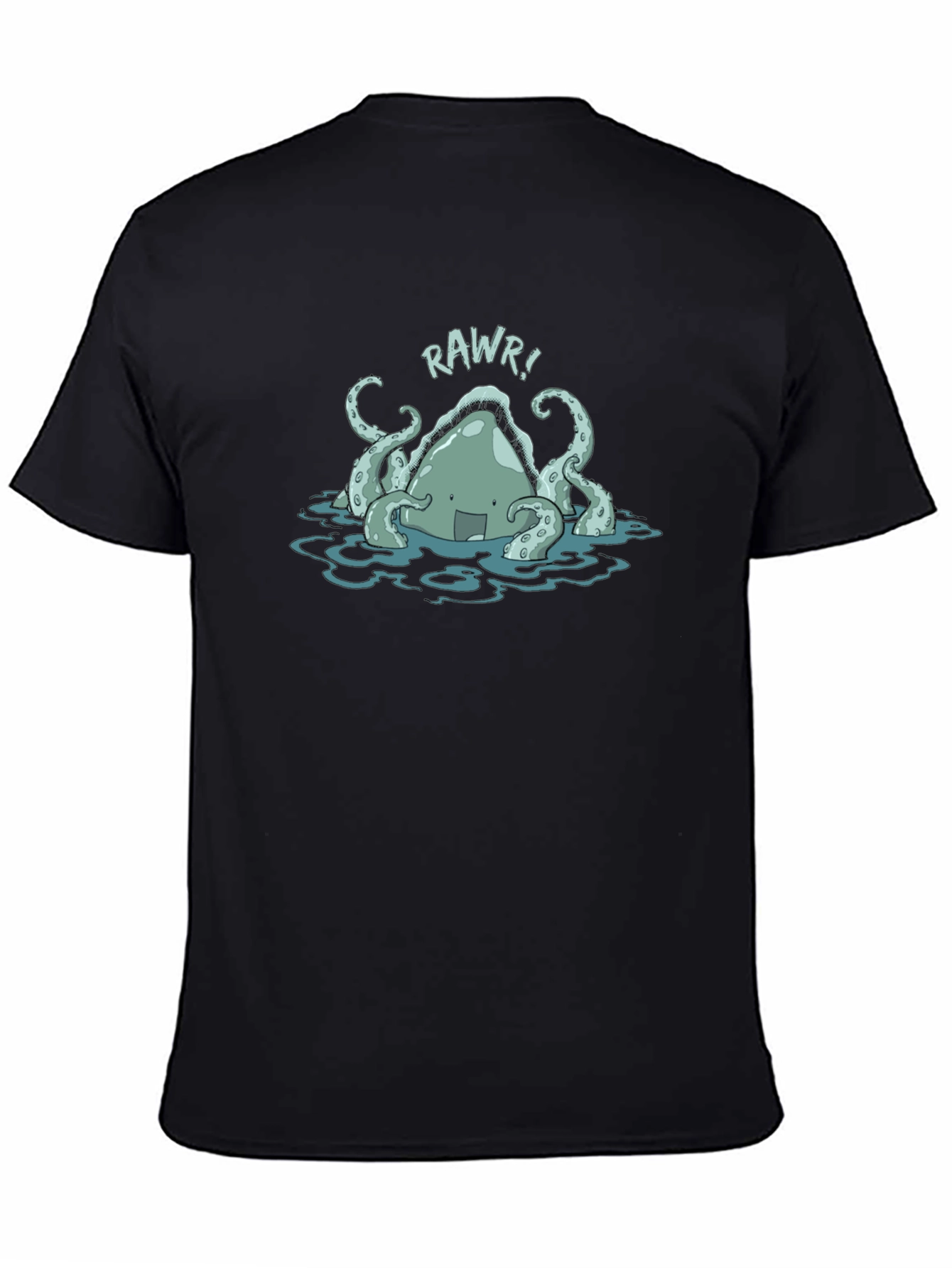 Rawr! Kraken Graphic Tee - Black Cotton T-Shirt