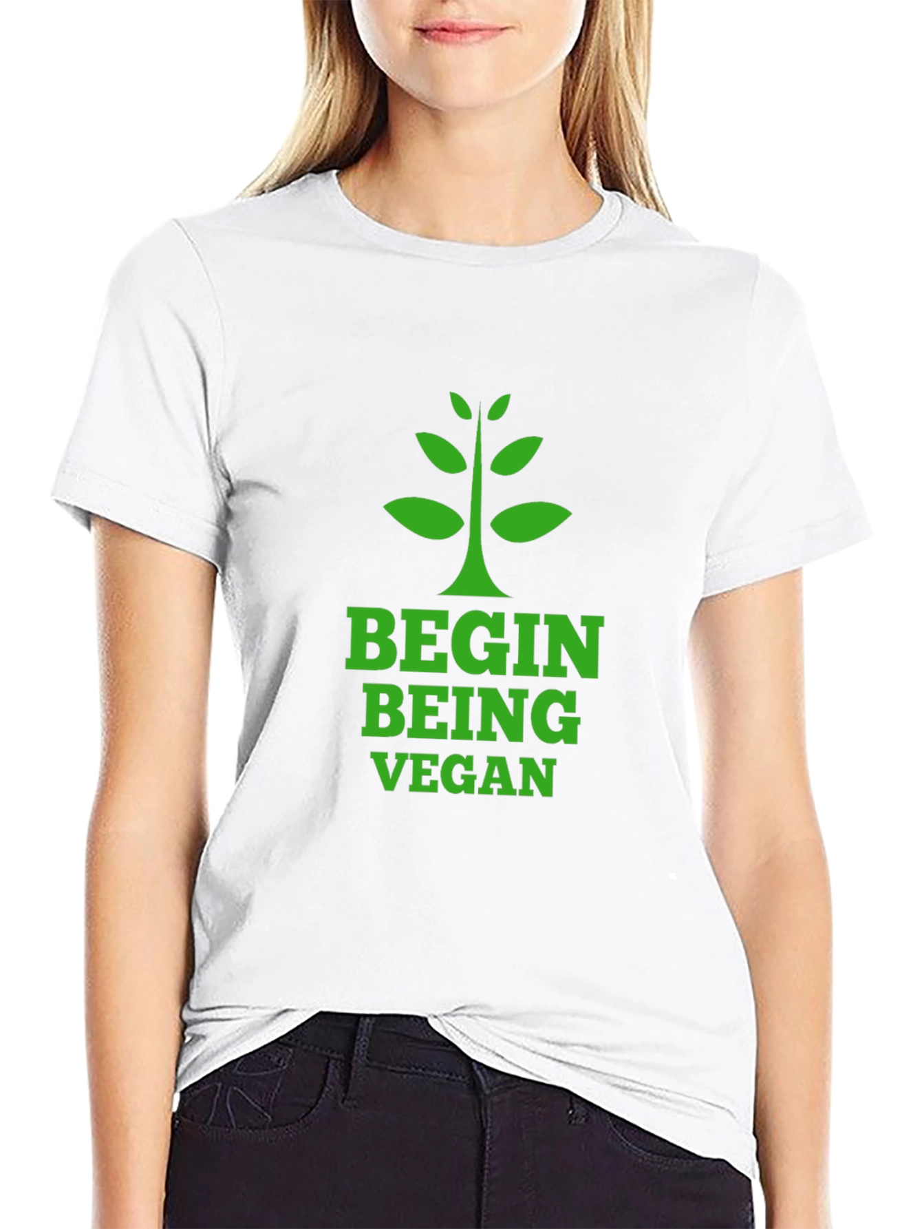 Begin Being Vegan T-Shirt - Green Graphic Tee