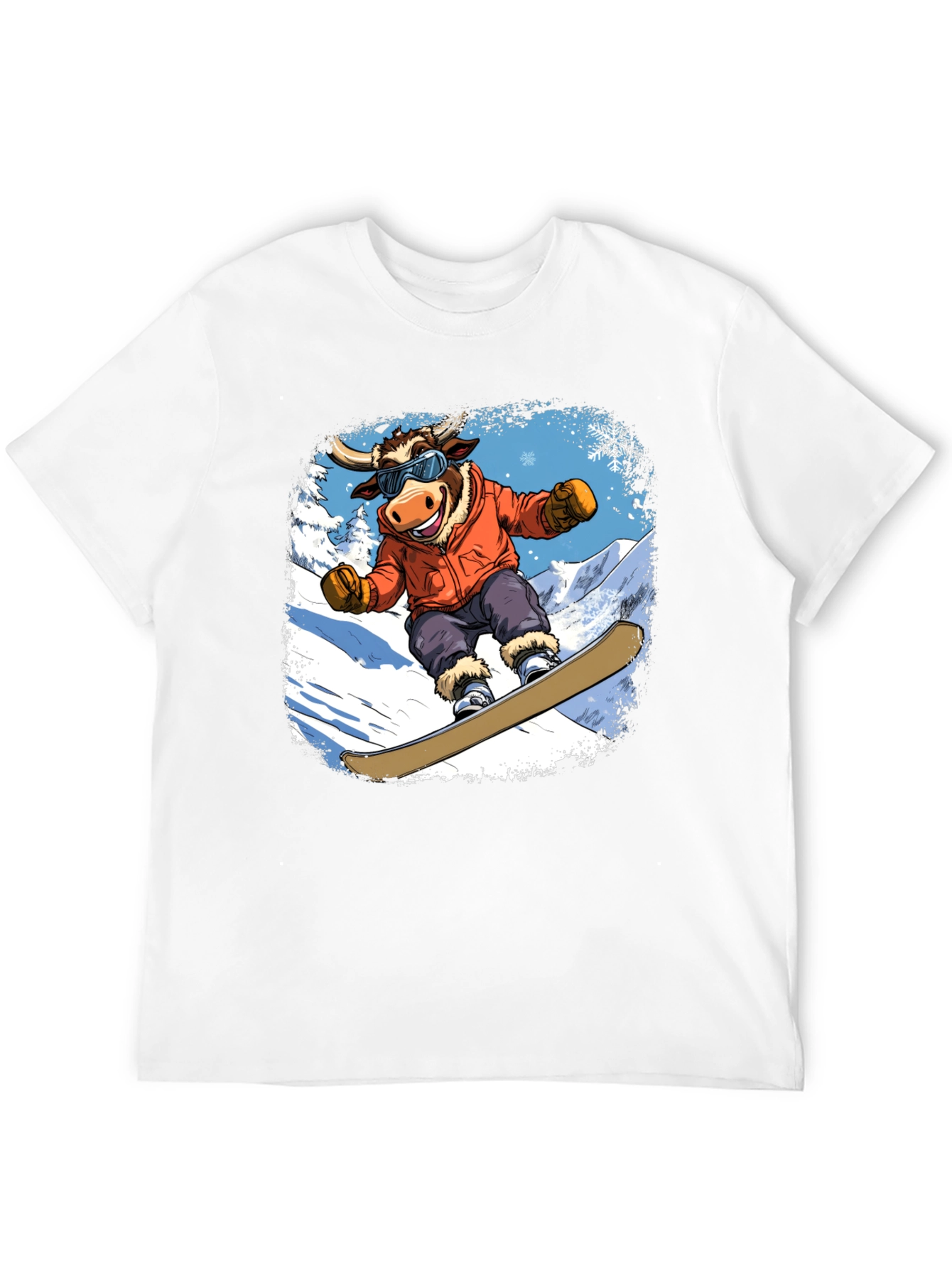 Snowboarding Bull Graphic Tee
