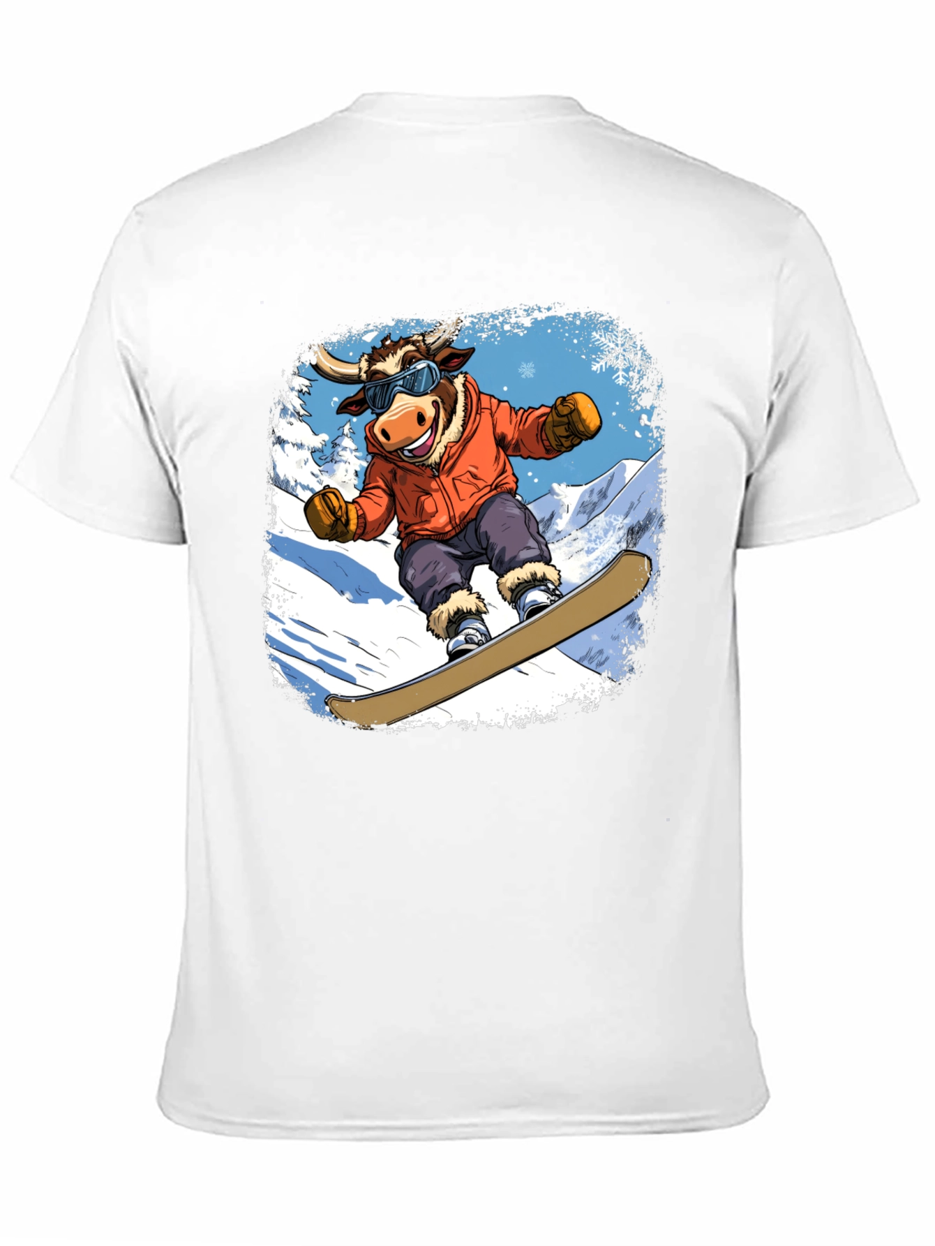Snowboarding Bull Graphic Tee