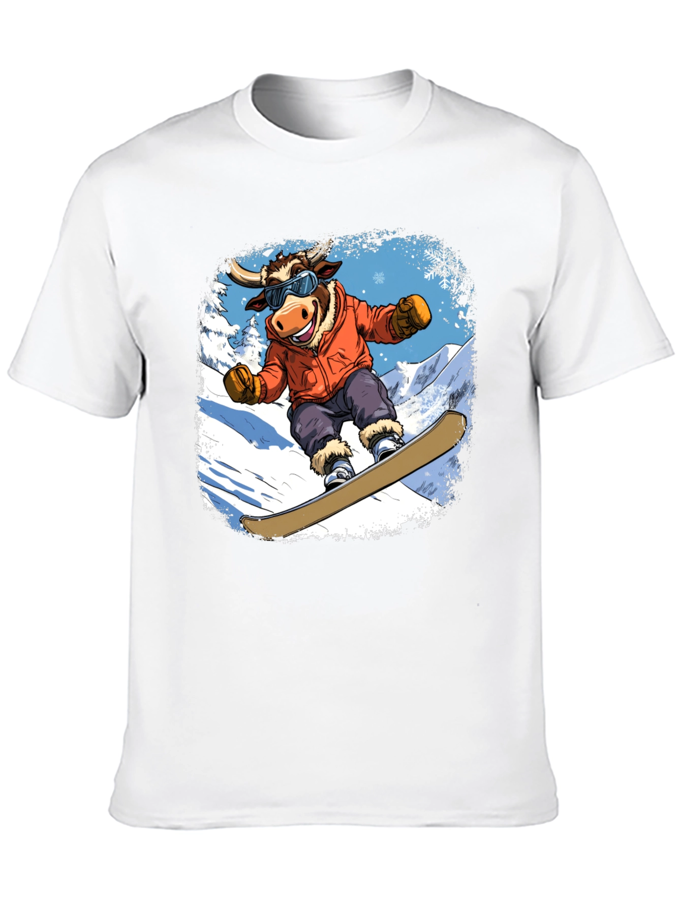 Snowboarding Bull Graphic Tee