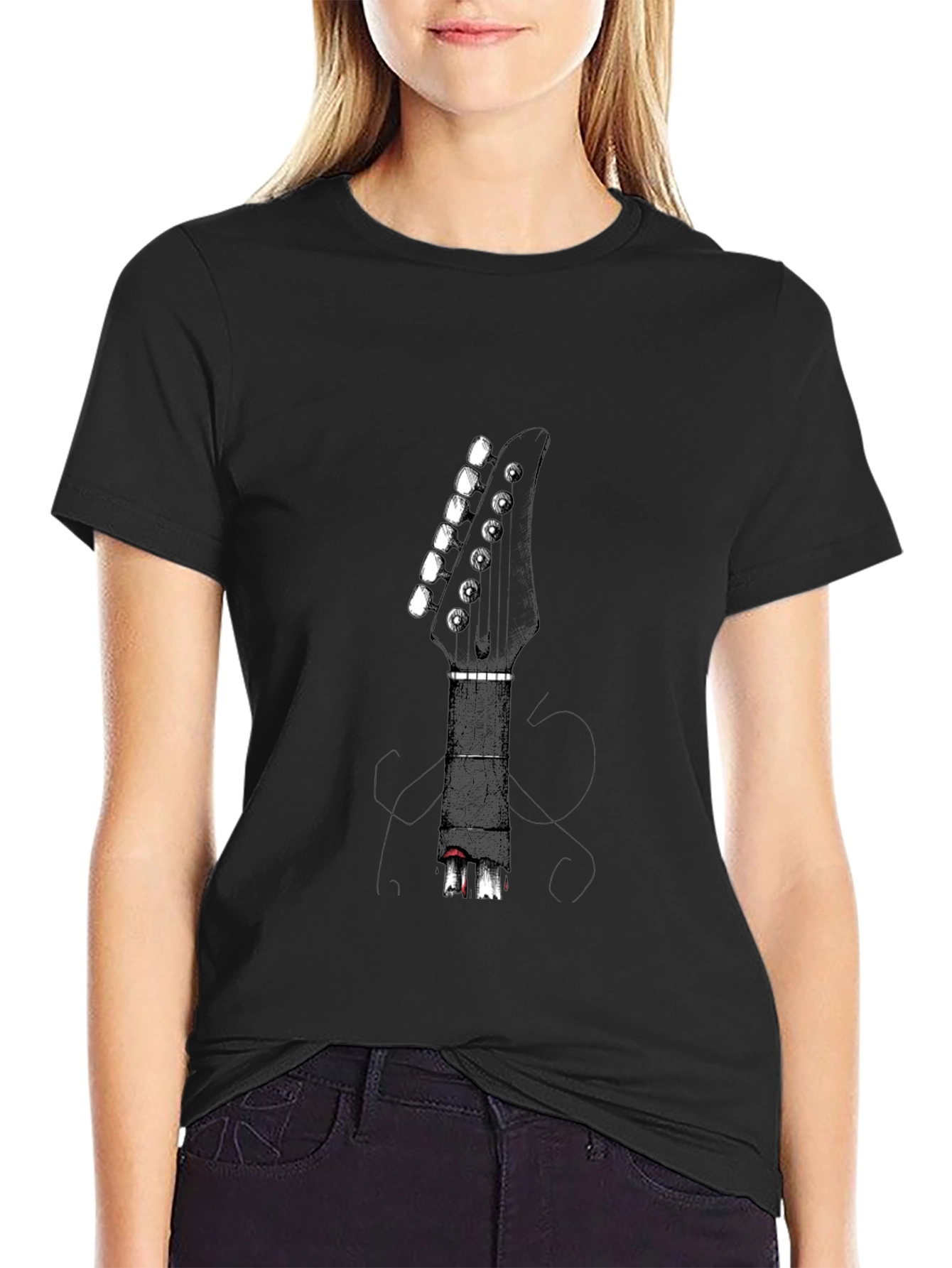 Guitar Headstock T-Shirt - Rock Music Tee