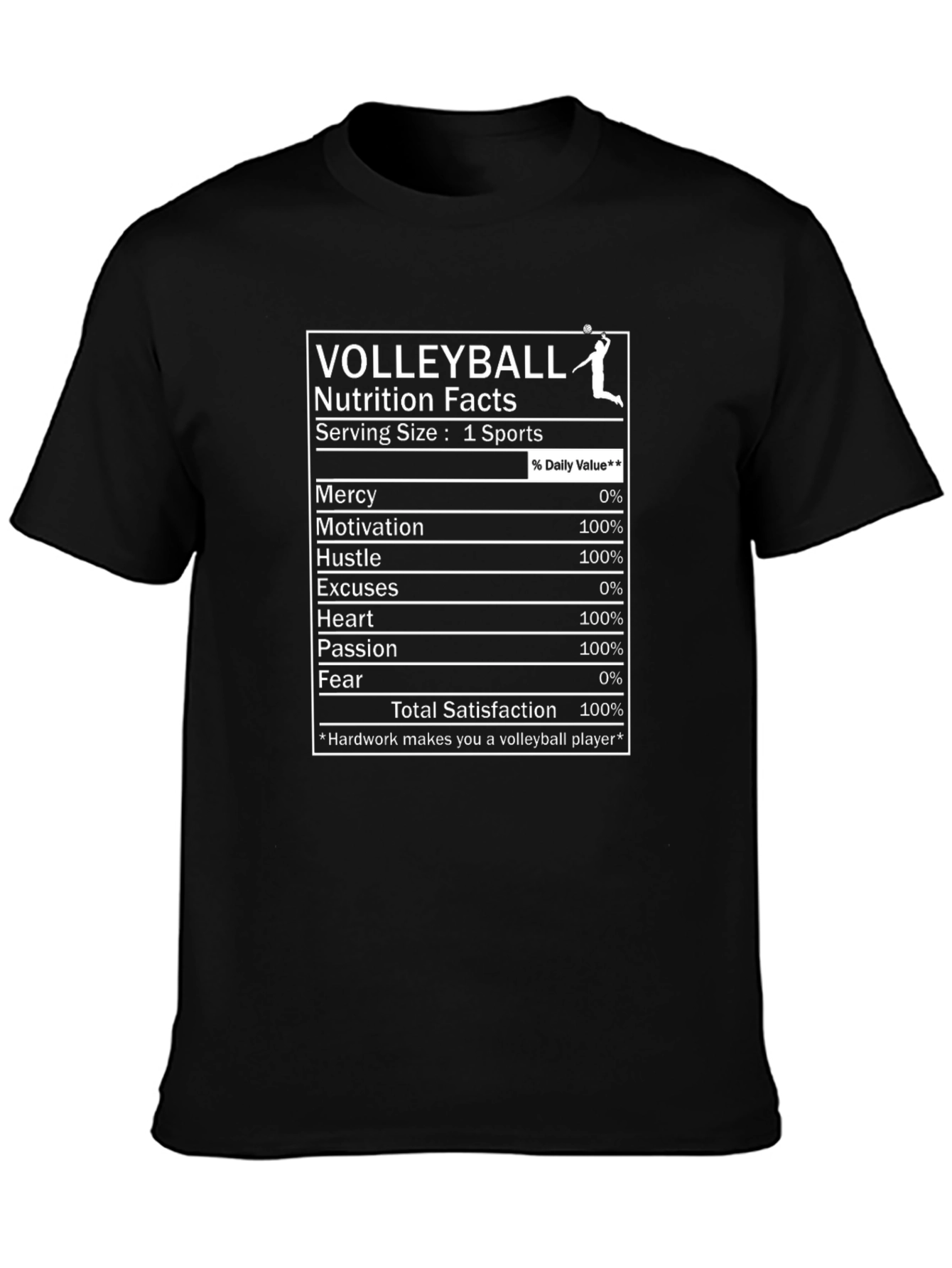 Volleyball Nutrition Facts T-Shirt