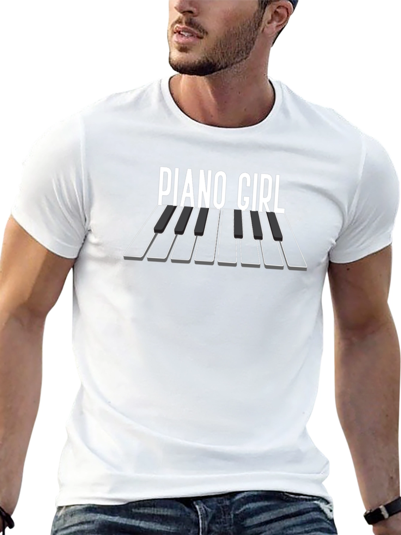 Piano Girl Graphic T-Shirt - Music Lover Tee