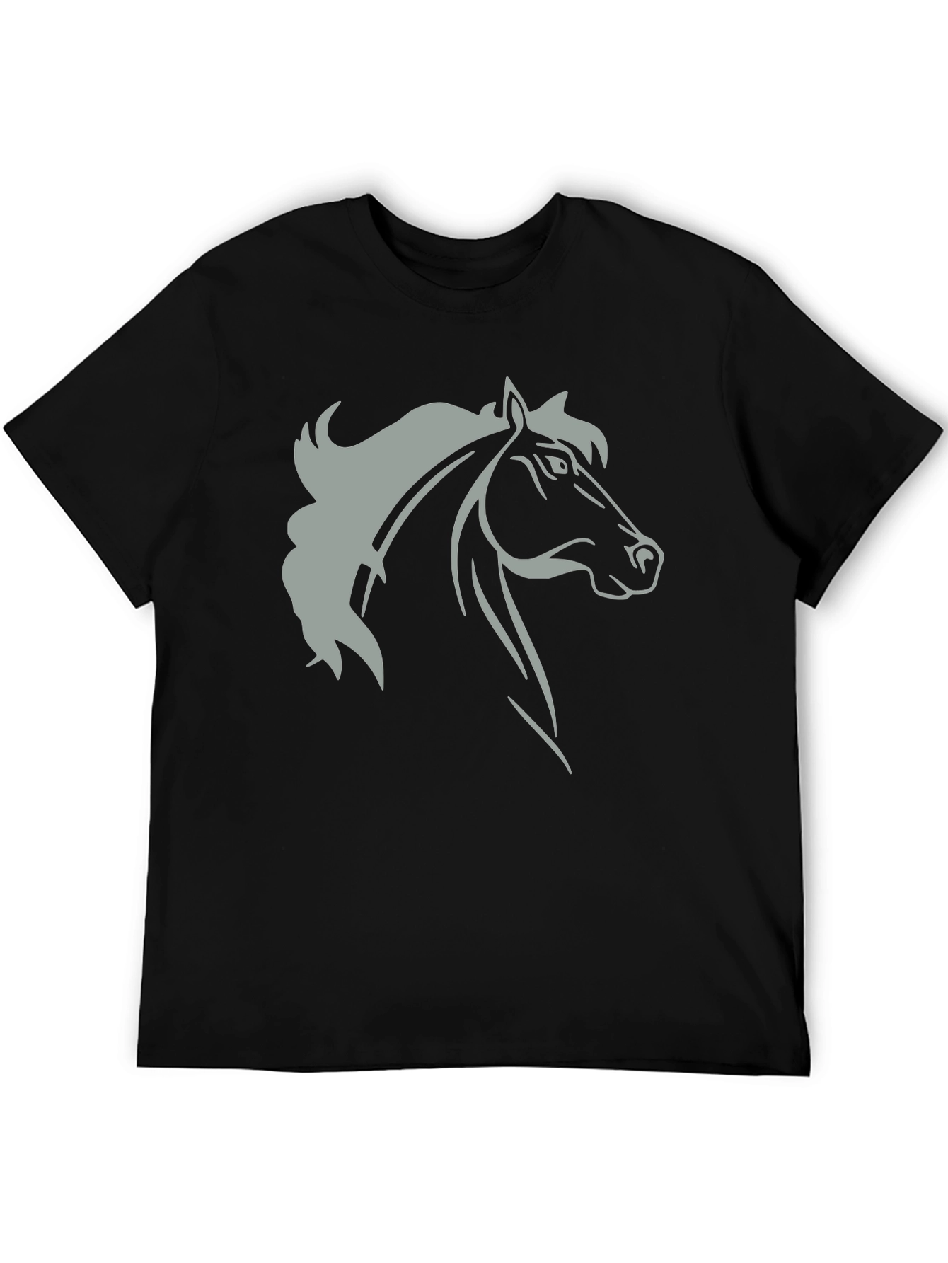 Horse Head Graphic Print T-Shirt