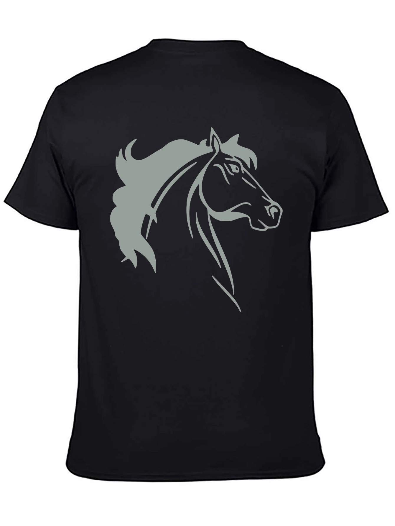 Horse Head Graphic Print T-Shirt