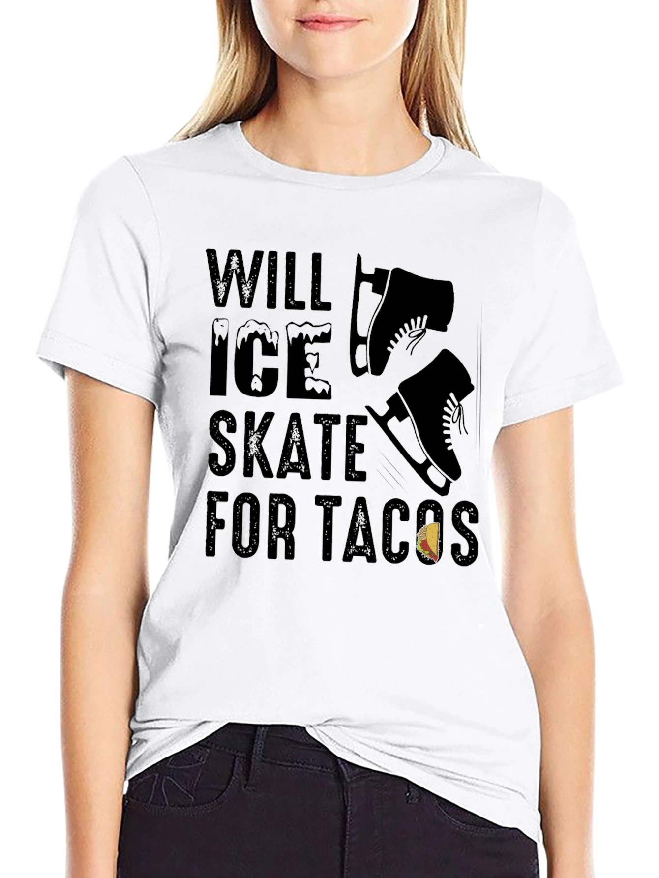 Will Ice Skate for Tacos Graphic Tee