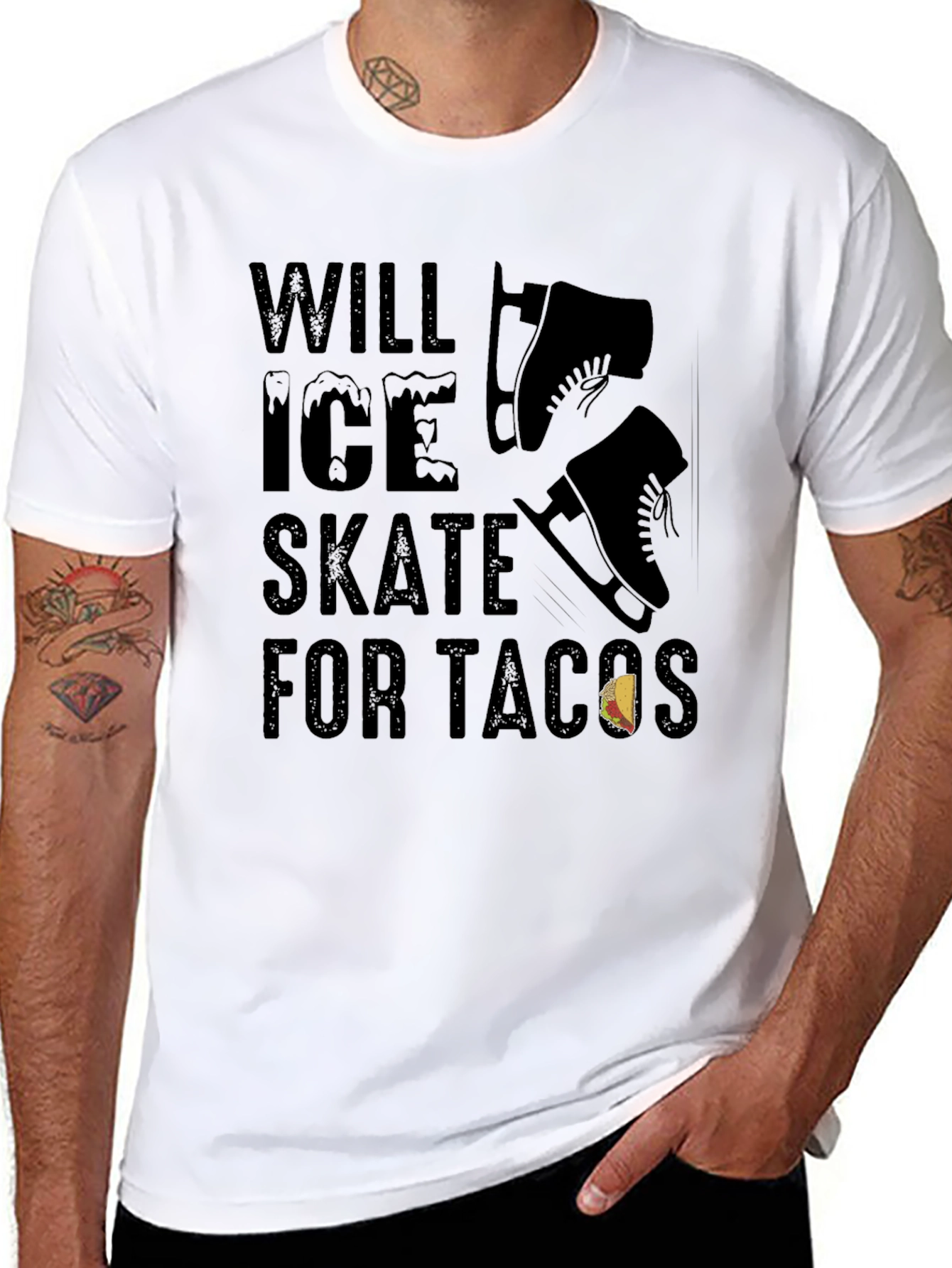 Will Ice Skate for Tacos Graphic Tee