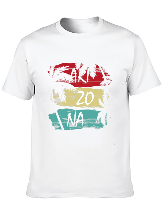Retro Arizona T-Shirt - Black Palm Tree Graphic