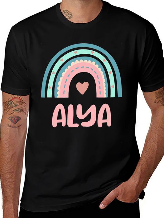 Alya Rainbow Heart Personalized T-Shirt