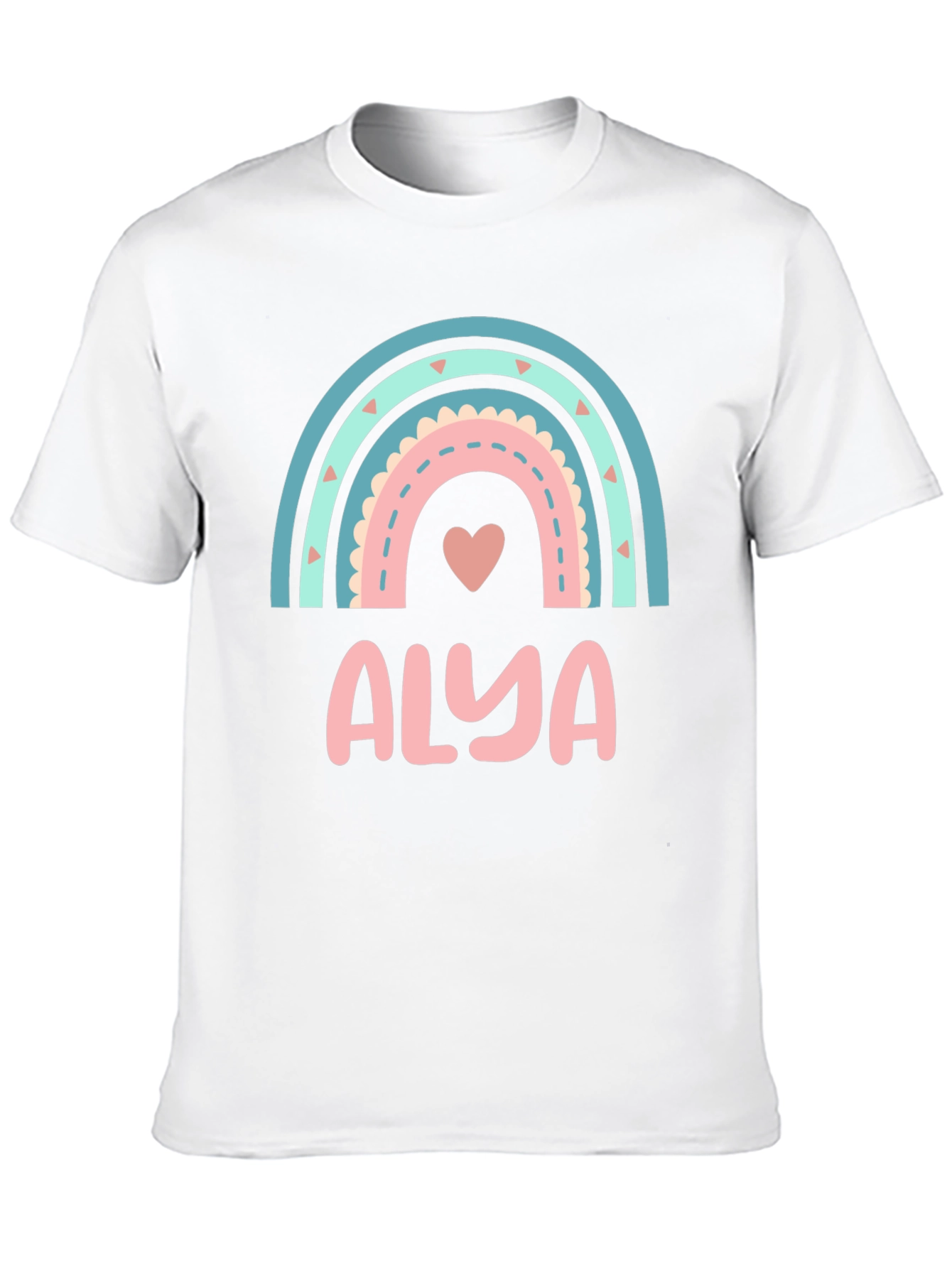 Alya Rainbow Heart Personalized T-Shirt