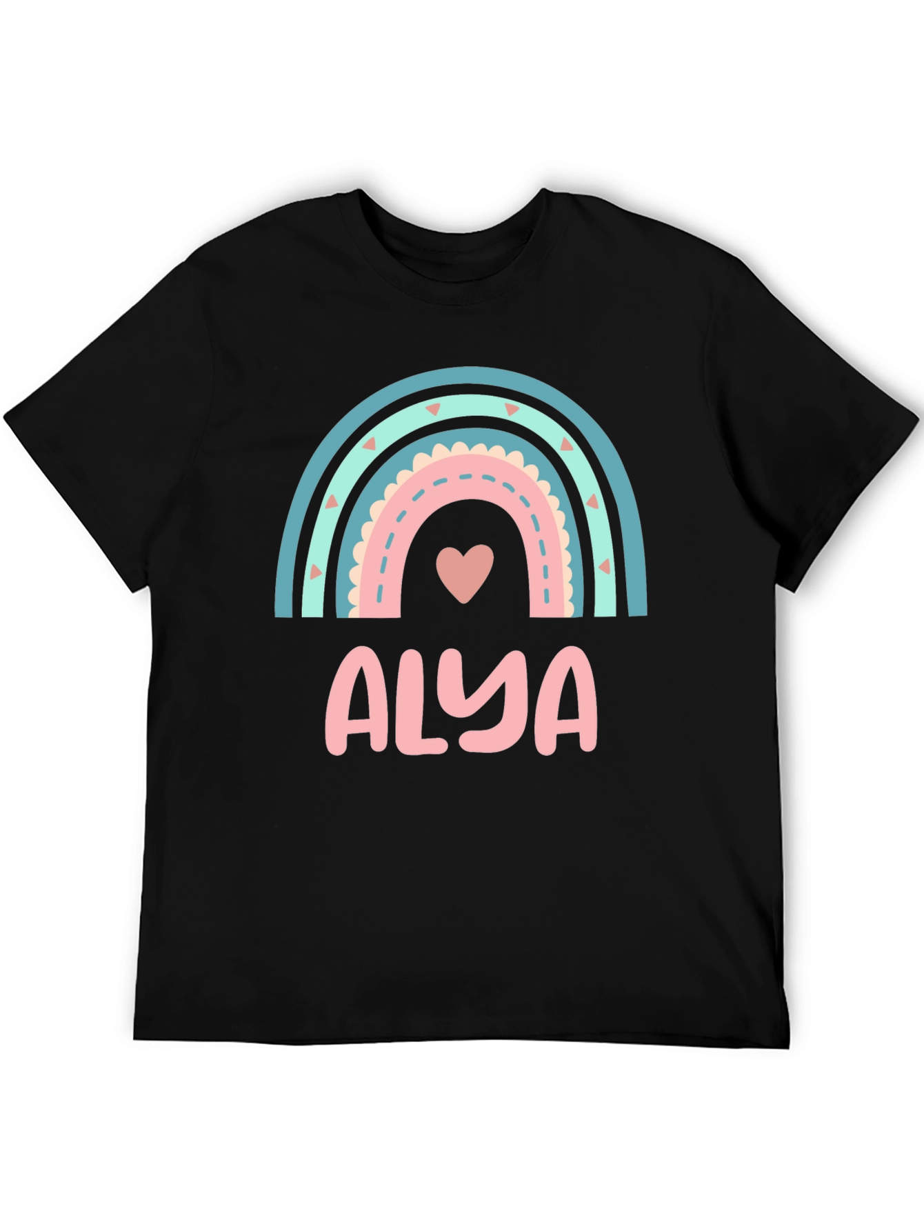 Alya Rainbow Heart Personalized T-Shirt