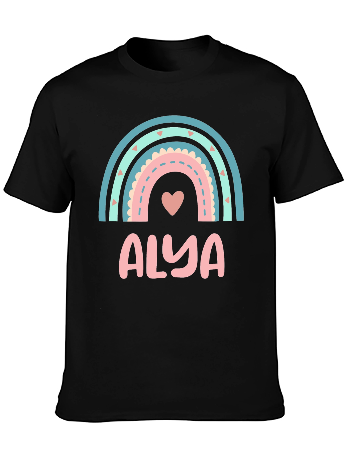 Alya Rainbow Heart Personalized T-Shirt