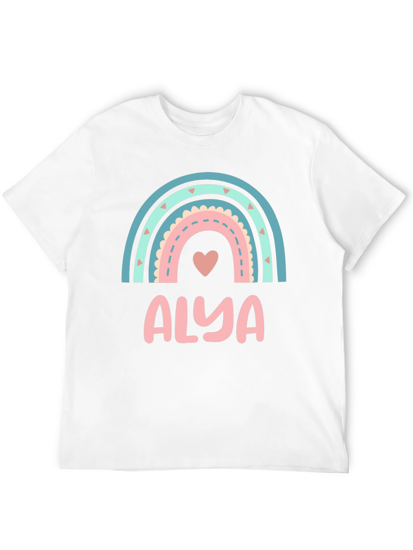 Alya Rainbow Heart Personalized T-Shirt