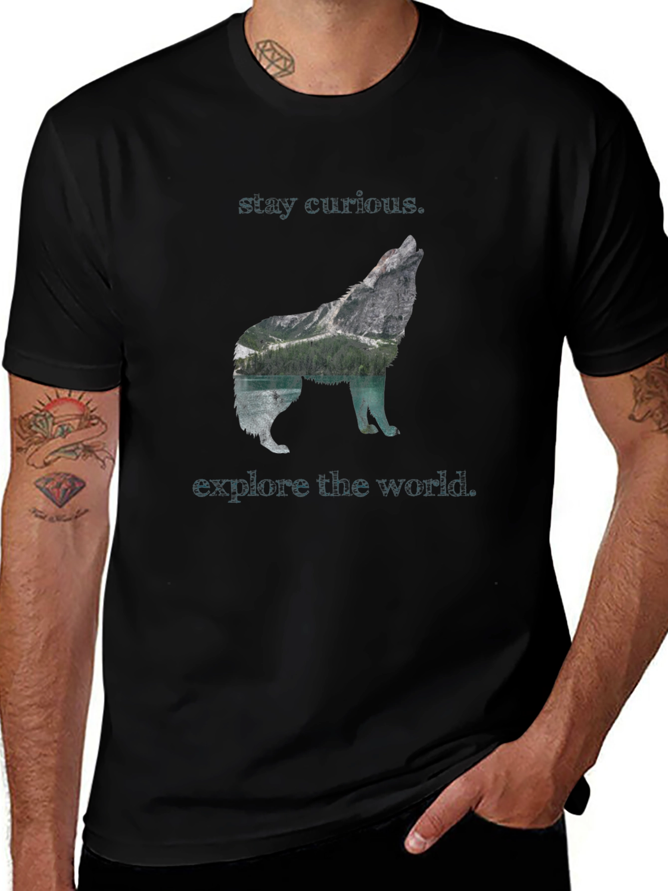 Wolf Graphic T-Shirt - Stay Curious