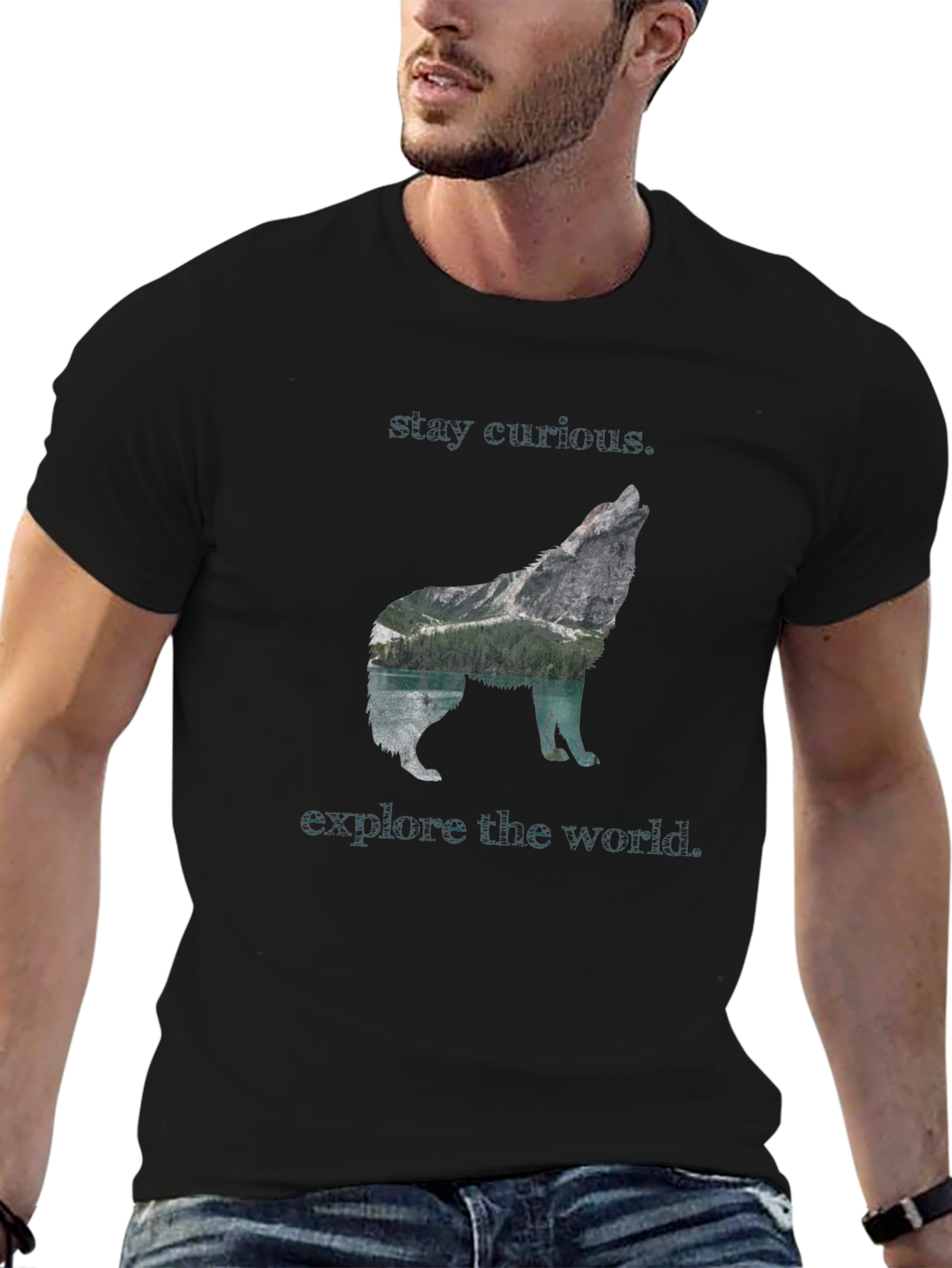 Wolf Graphic T-Shirt - Stay Curious