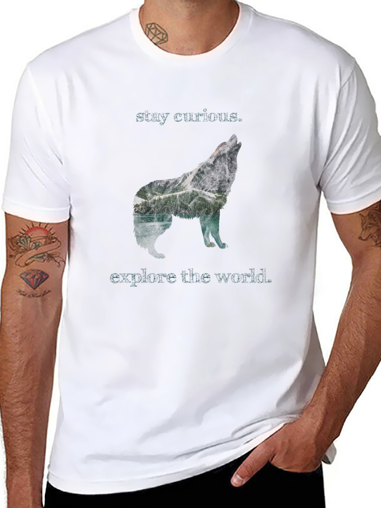 Wolf Graphic T-Shirt - Stay Curious