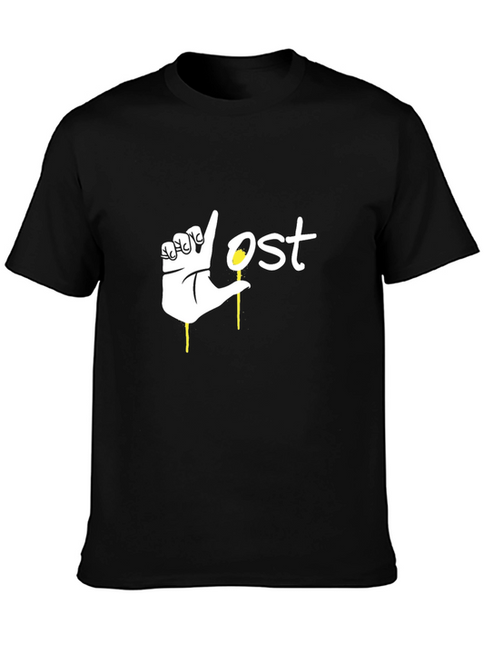 Lost Hand Graphic Black T-Shirt - Stylish Mens Tee
