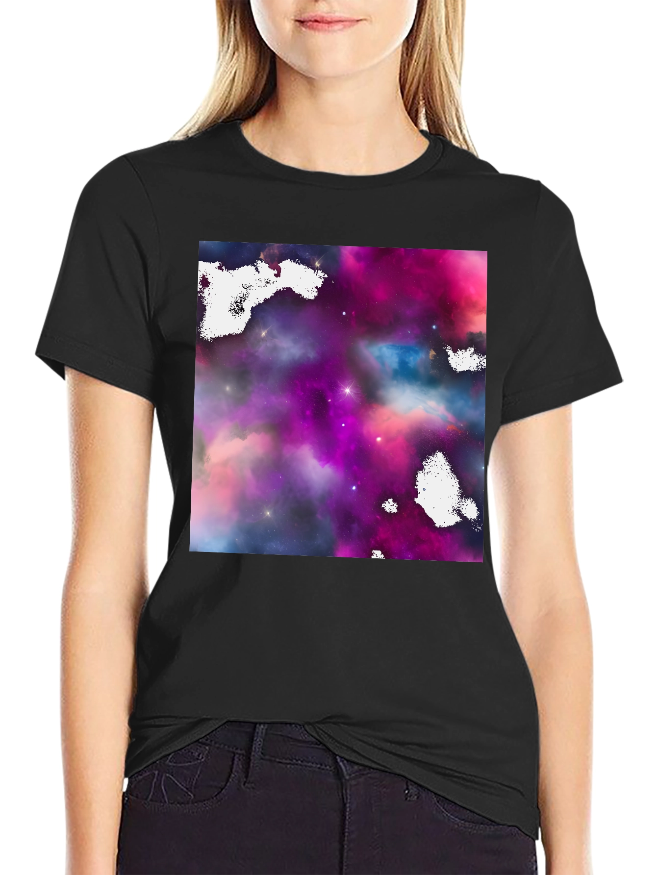 Galaxy Print Black T-Shirt