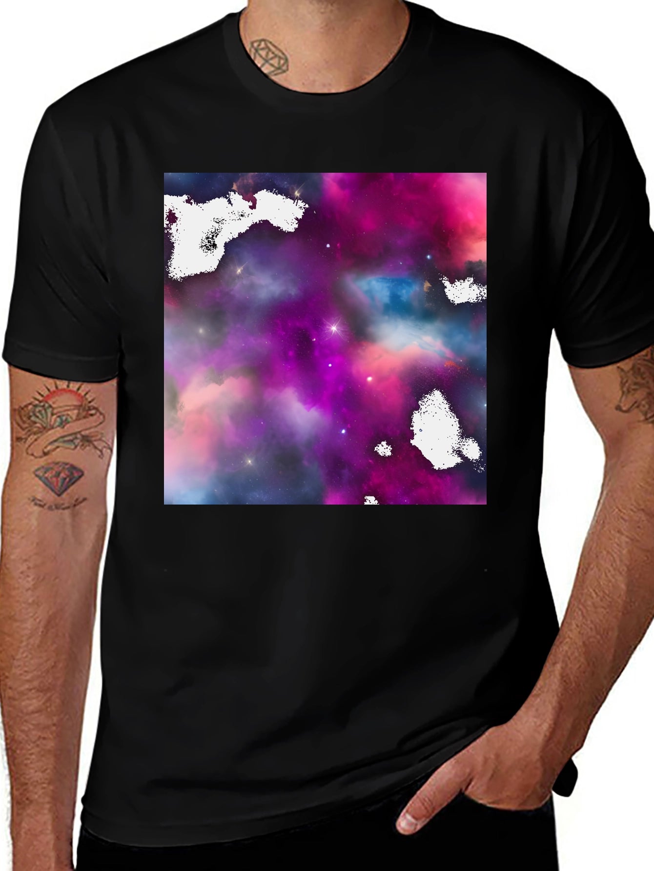 Galaxy Print Black T-Shirt