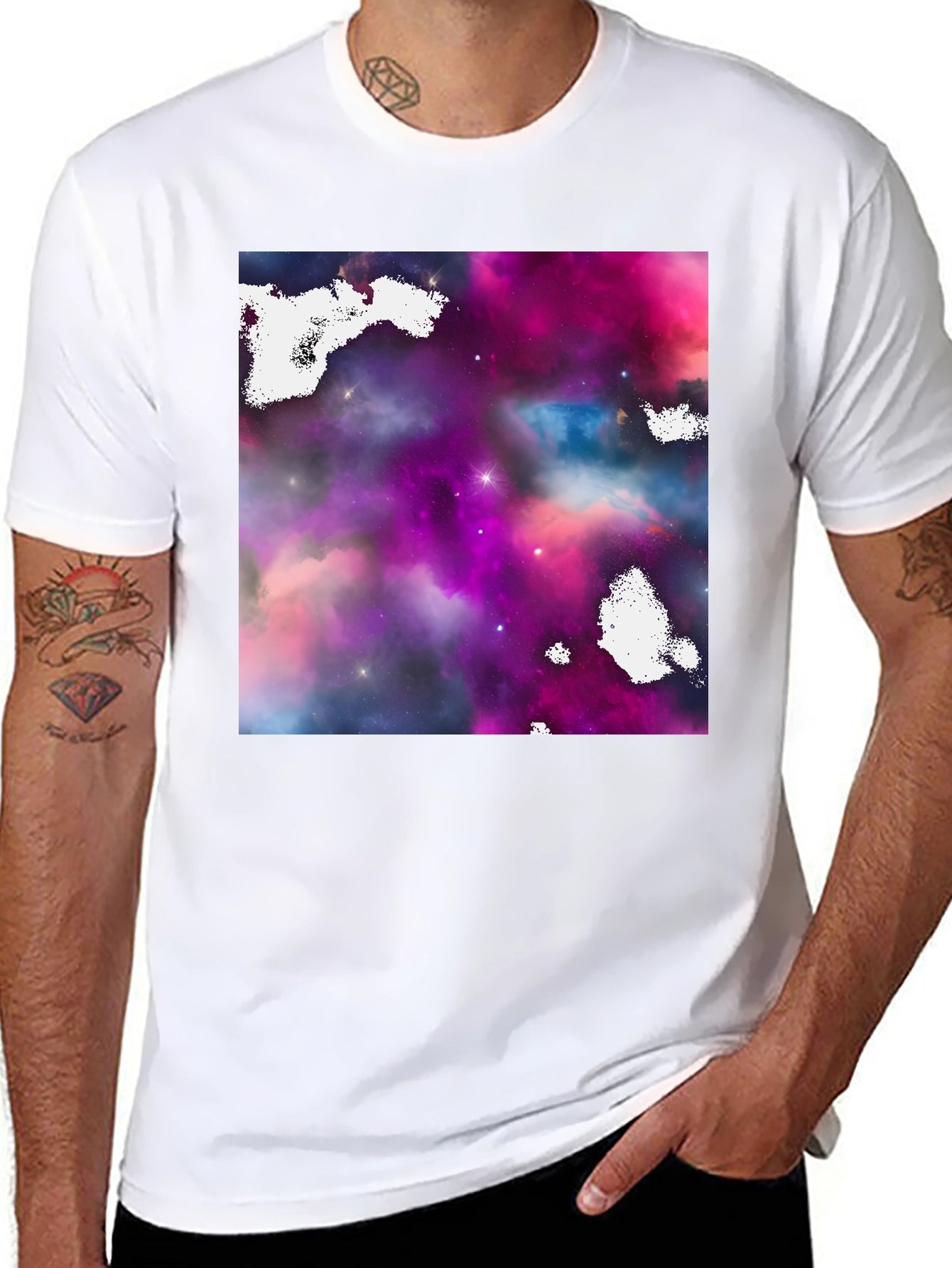 Galaxy Print Black T-Shirt
