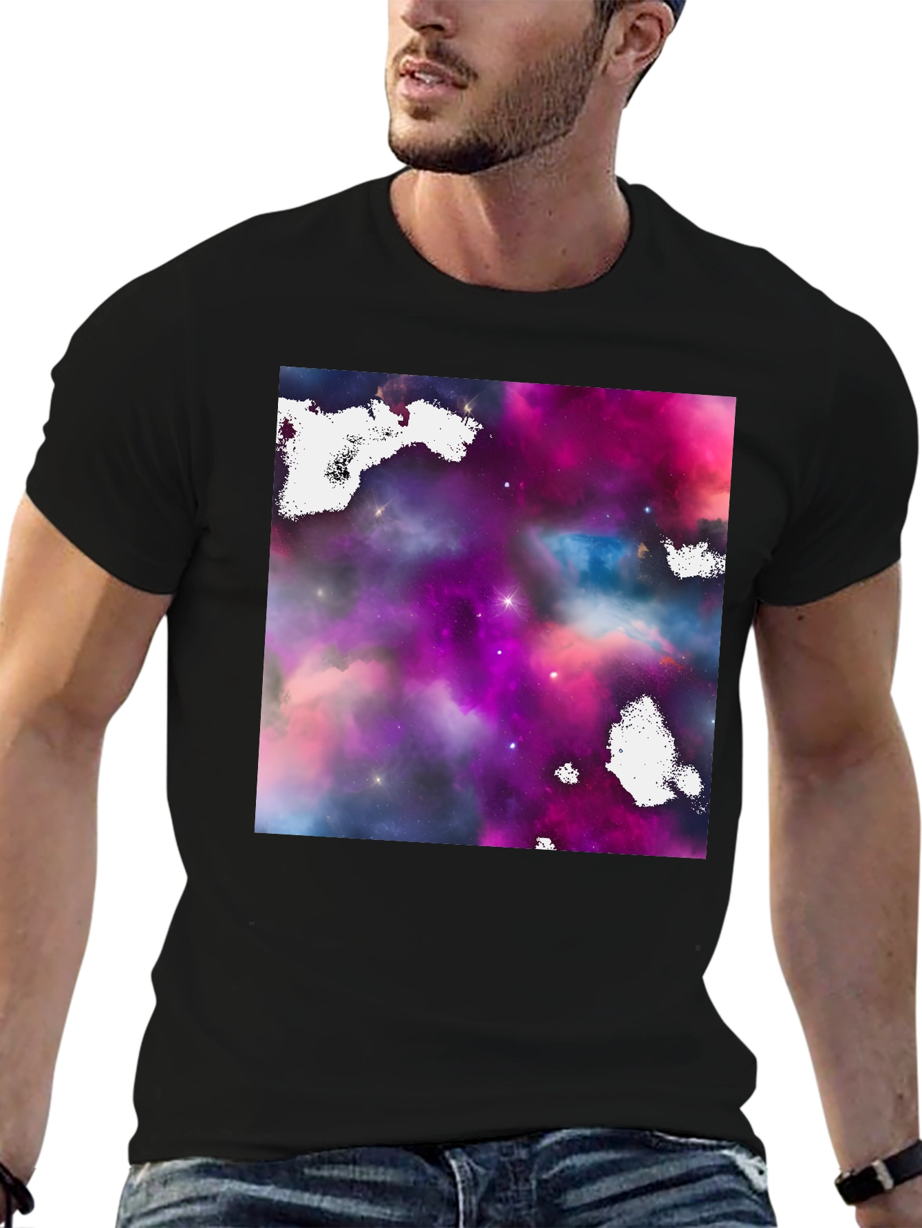 Galaxy Print Black T-Shirt