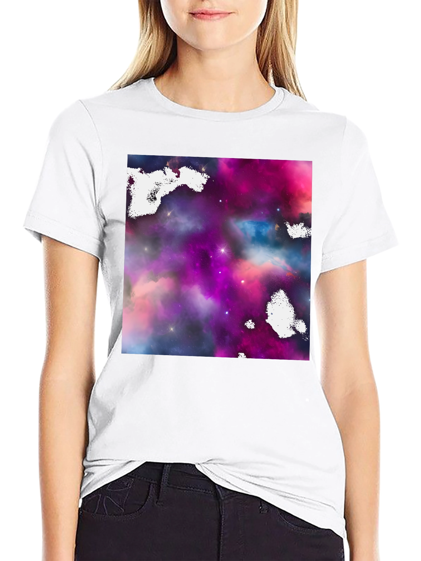 Galaxy Print Black T-Shirt
