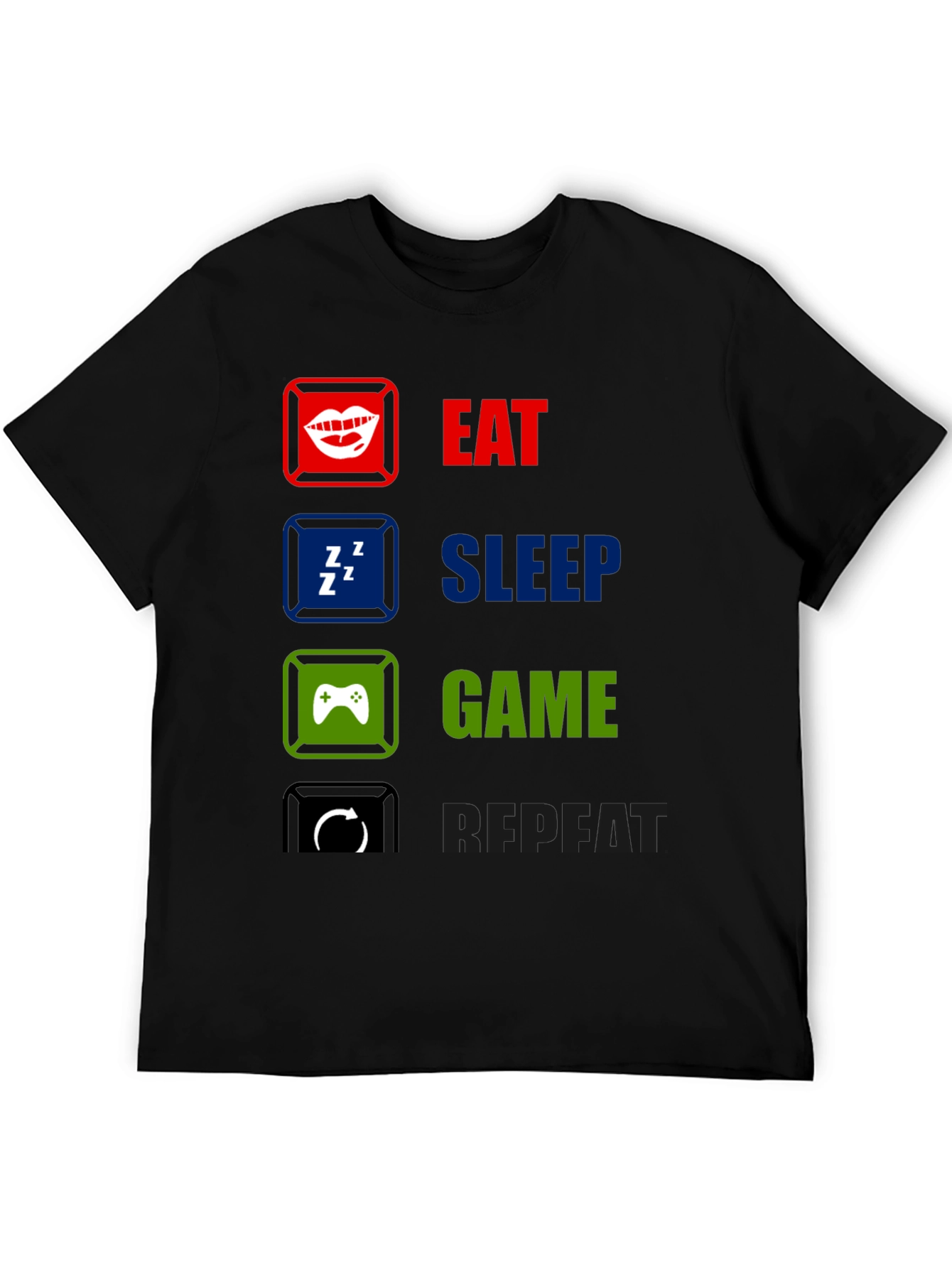 Eat Sleep Game Repeat T-Shirt - Gamer Life Tee