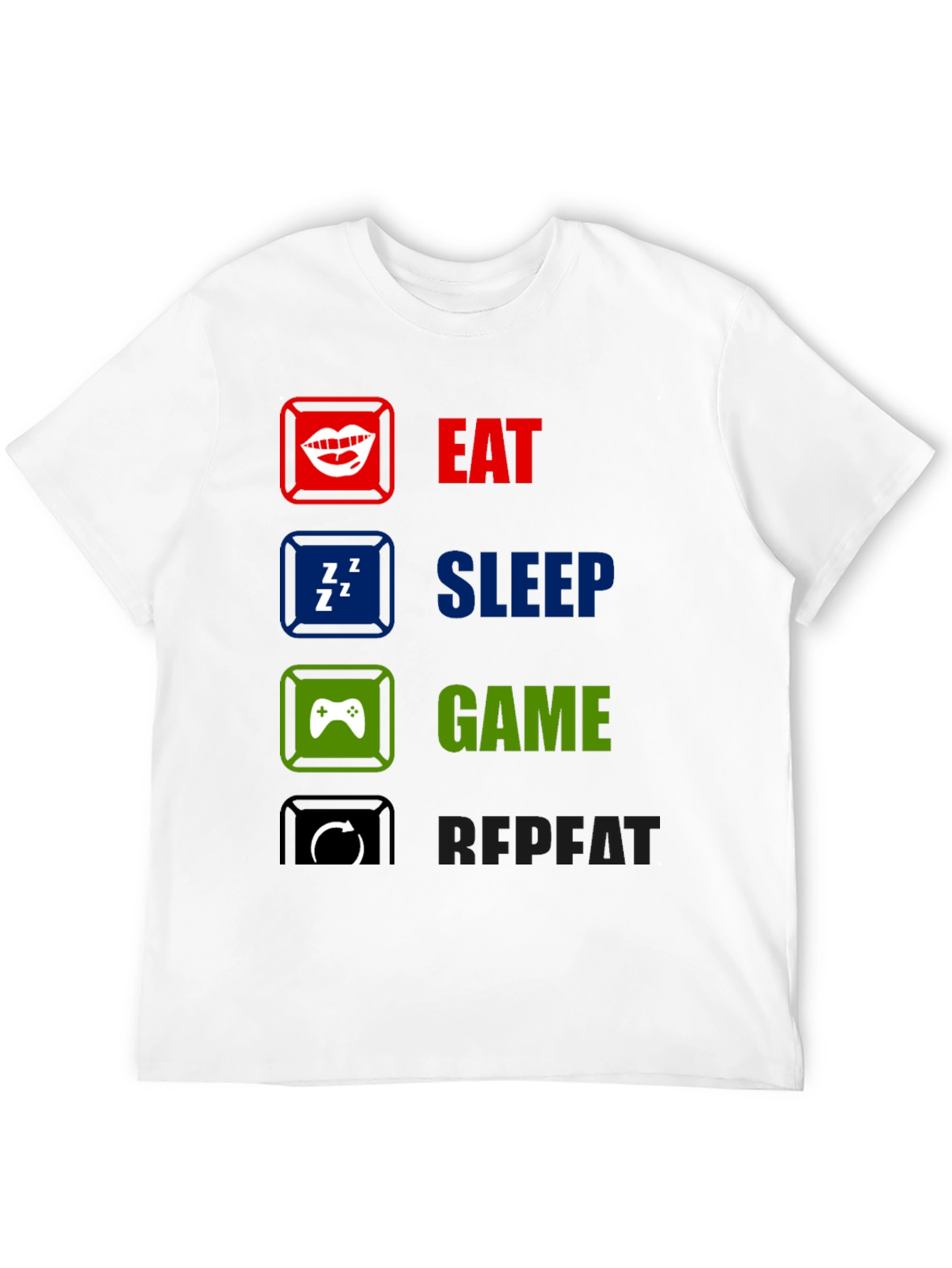 Eat Sleep Game Repeat T-Shirt - Gamer Life Tee