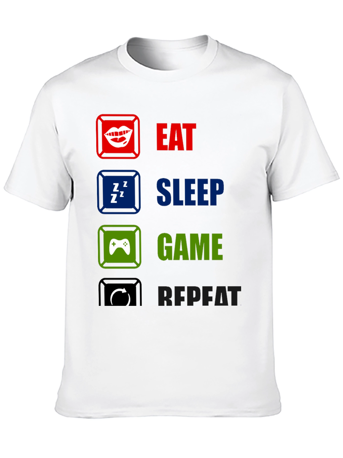 Eat Sleep Game Repeat T-Shirt - Gamer Life Tee