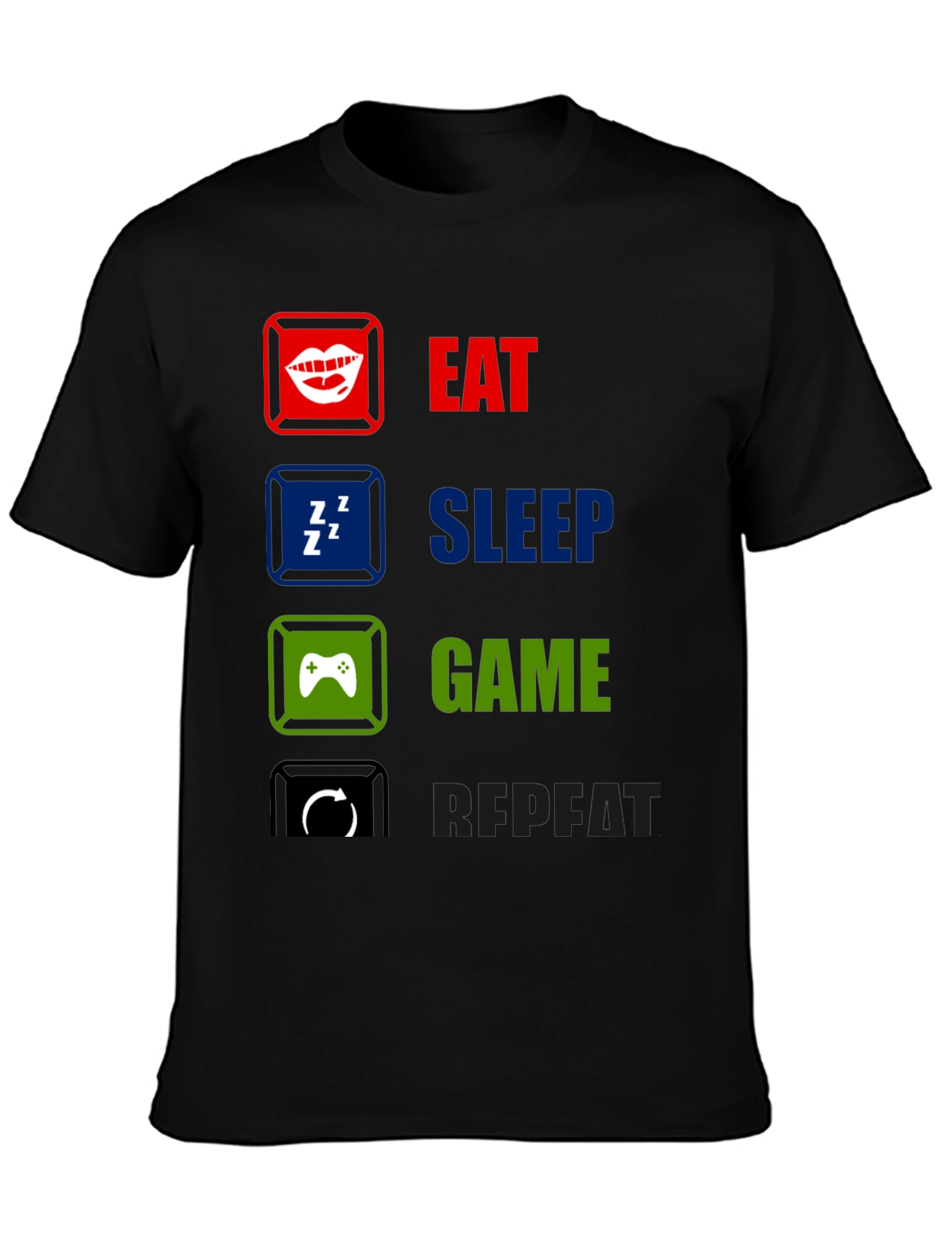 Eat Sleep Game Repeat T-Shirt - Gamer Life Tee
