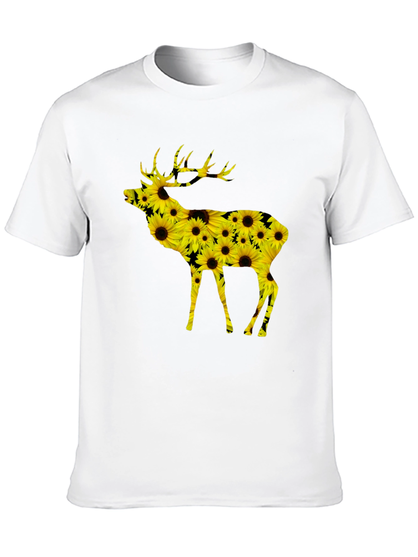 Sunflower Deer Graphic Tee - Black