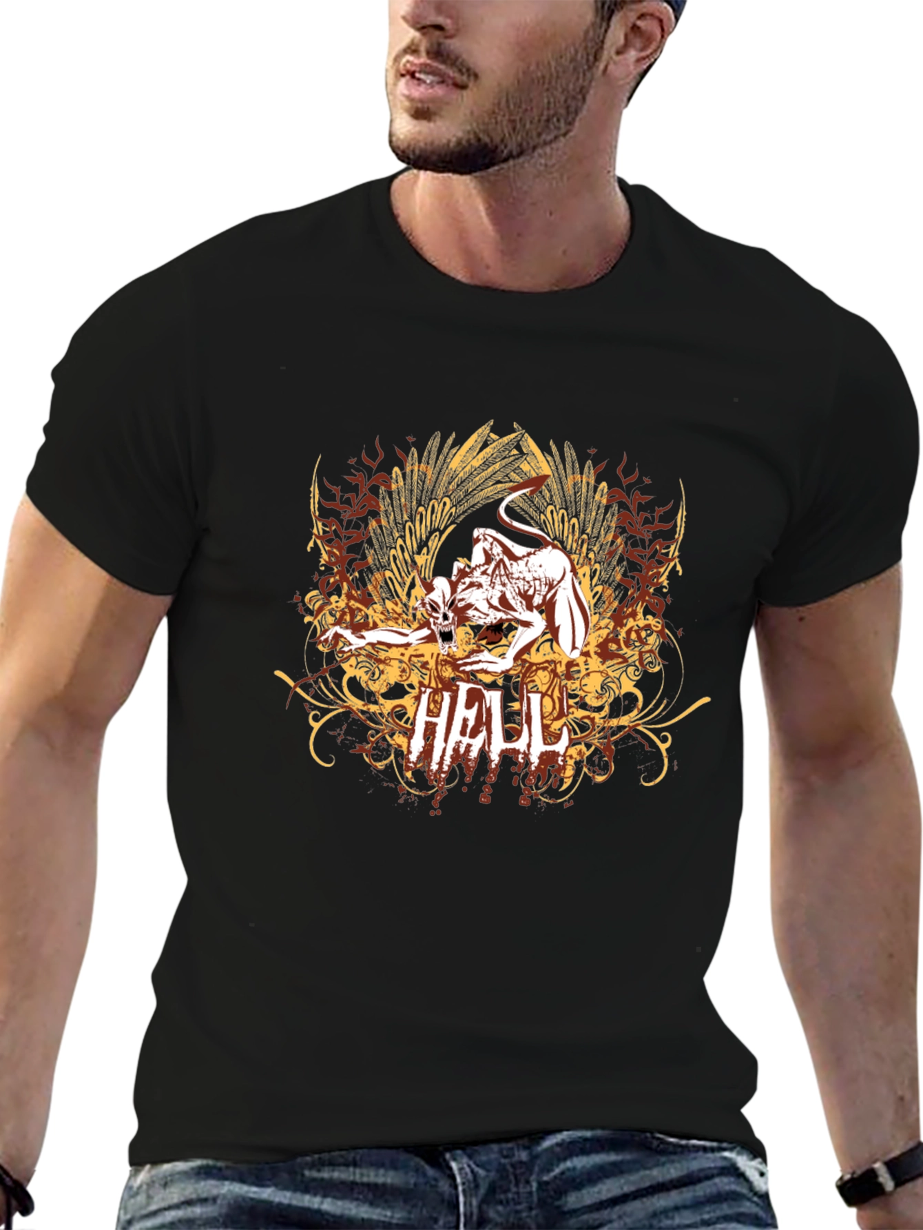 Hell Graphic T-Shirt - Black - Mens