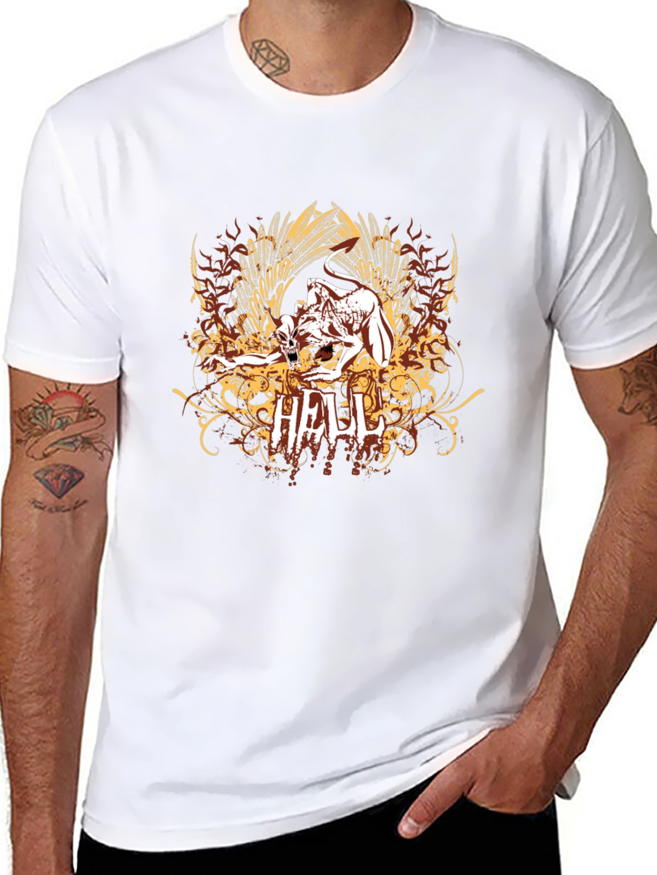 Hell Graphic T-Shirt - Black - Mens