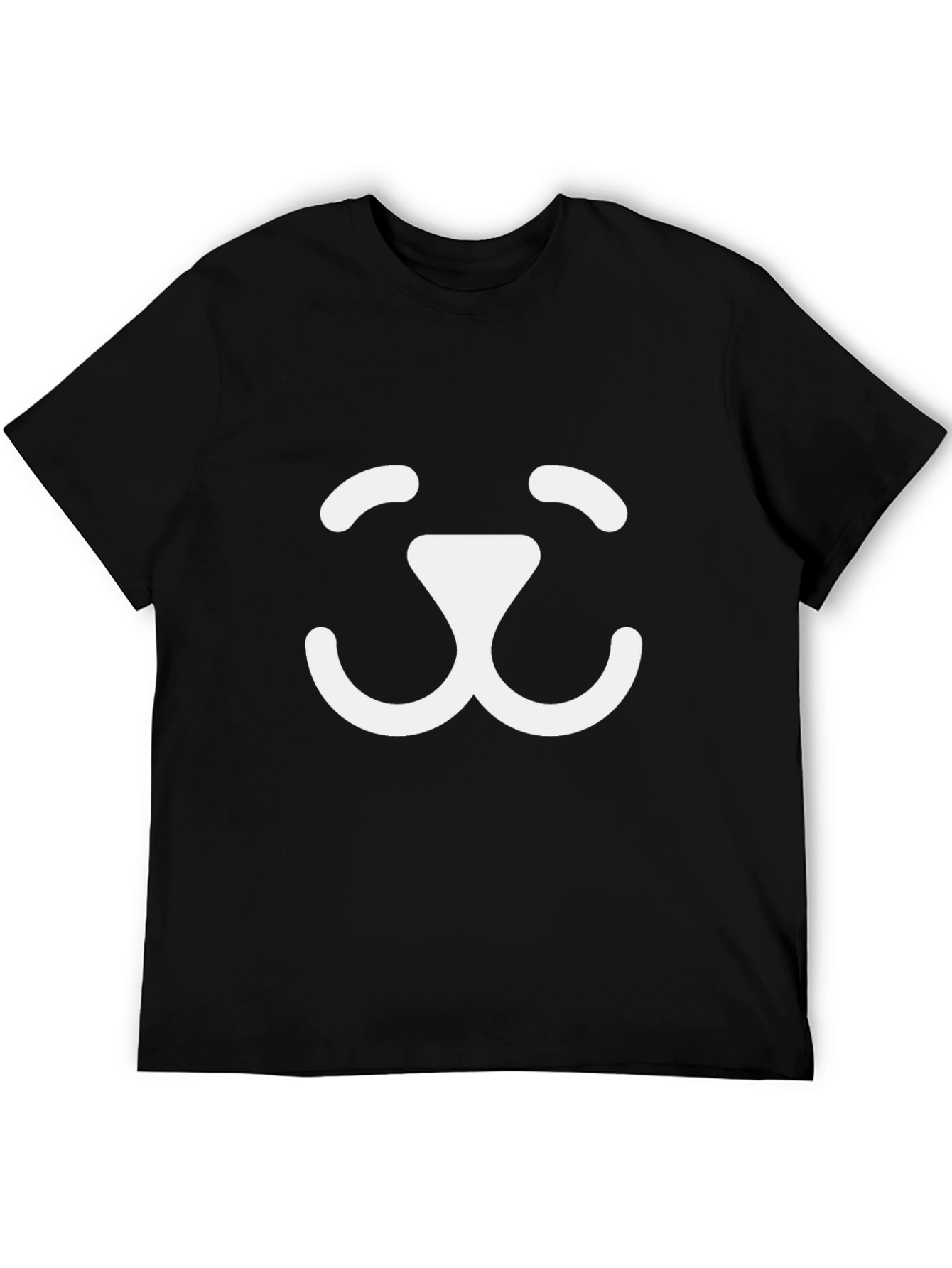 Cute Dog Face Graphic Tee - Soft Black T-Shirt