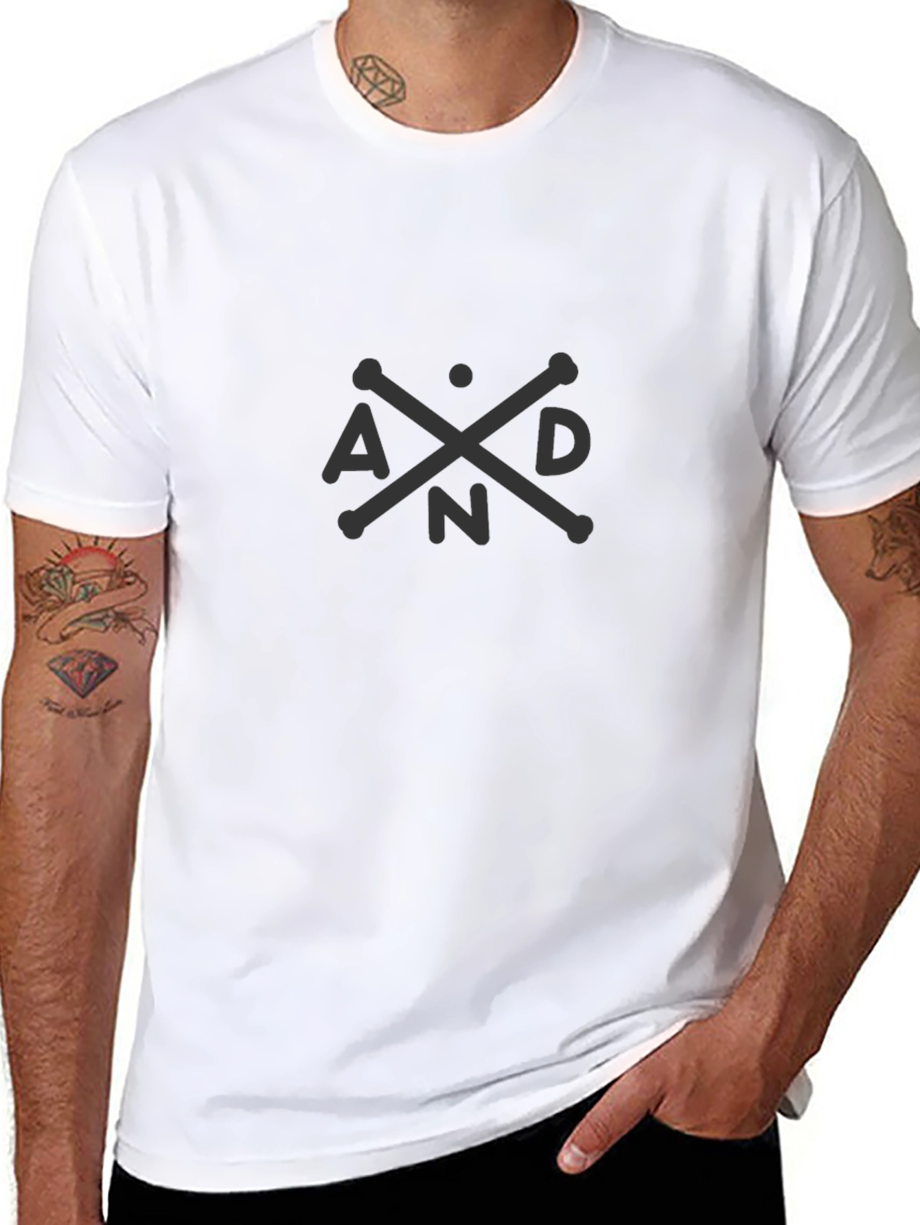 Mens Black Graphic Tee - A & D Design