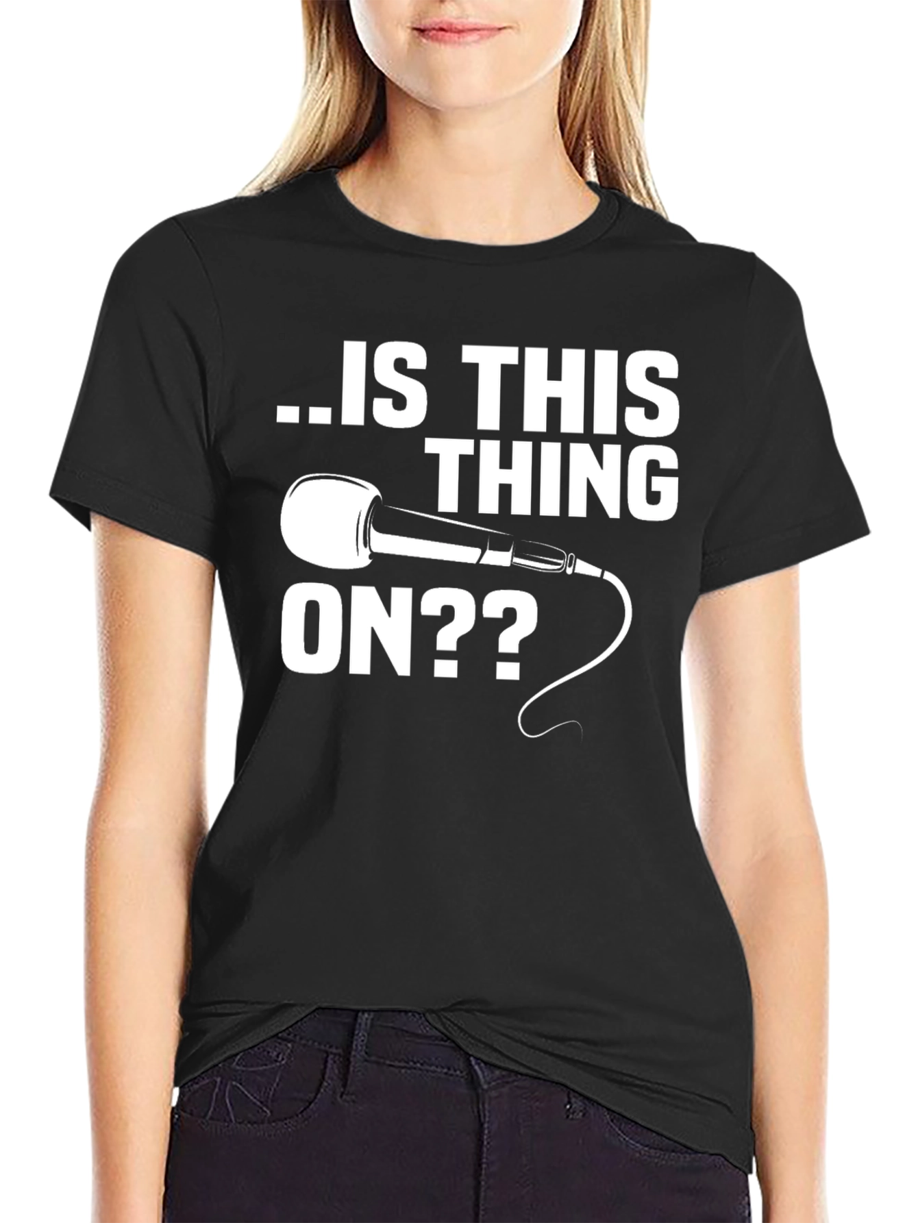 Is This Thing On T-Shirt - Funny Microphone Tee